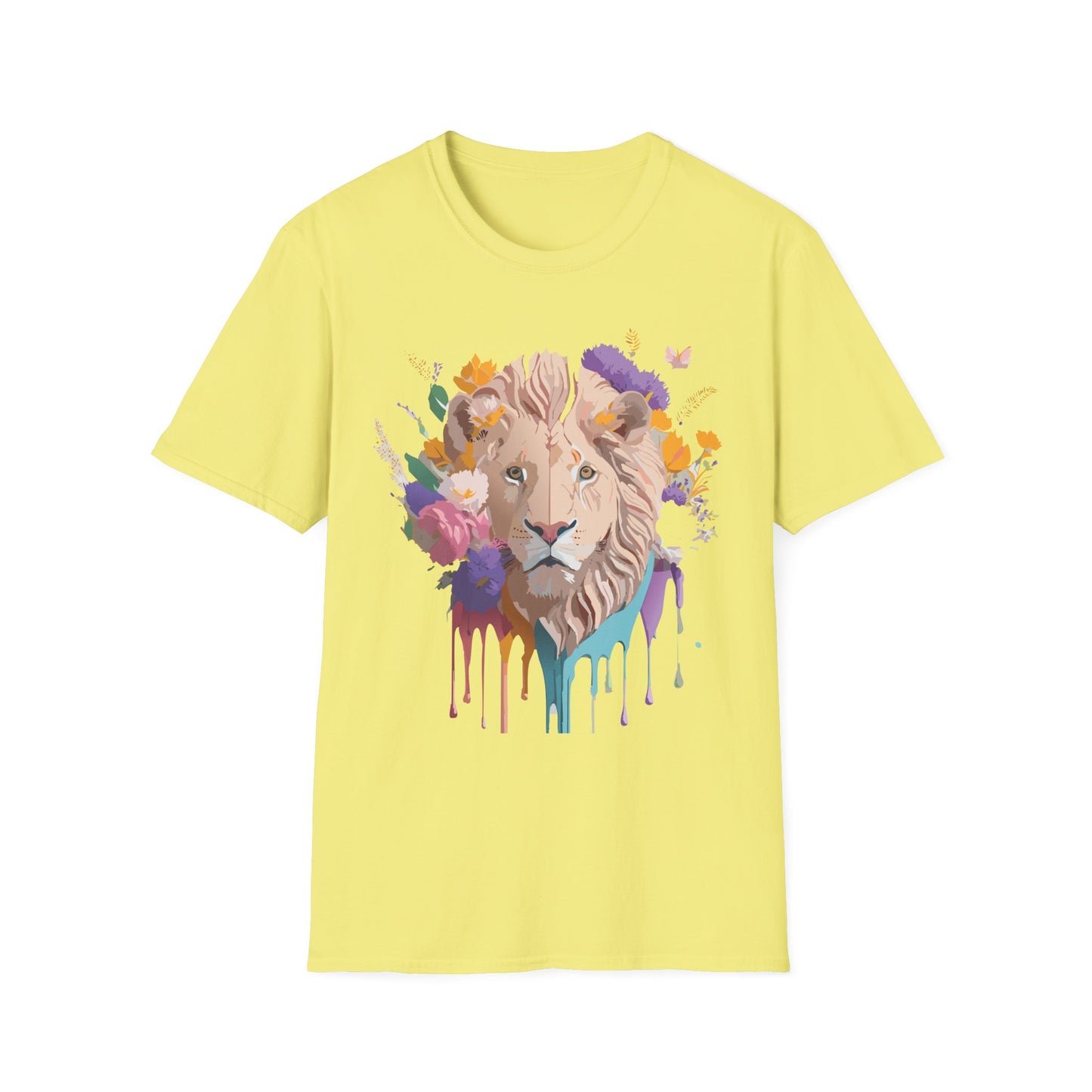 Lion Shirt, Shirt with Lion, Floral Lion Tee, Shirt with Animals