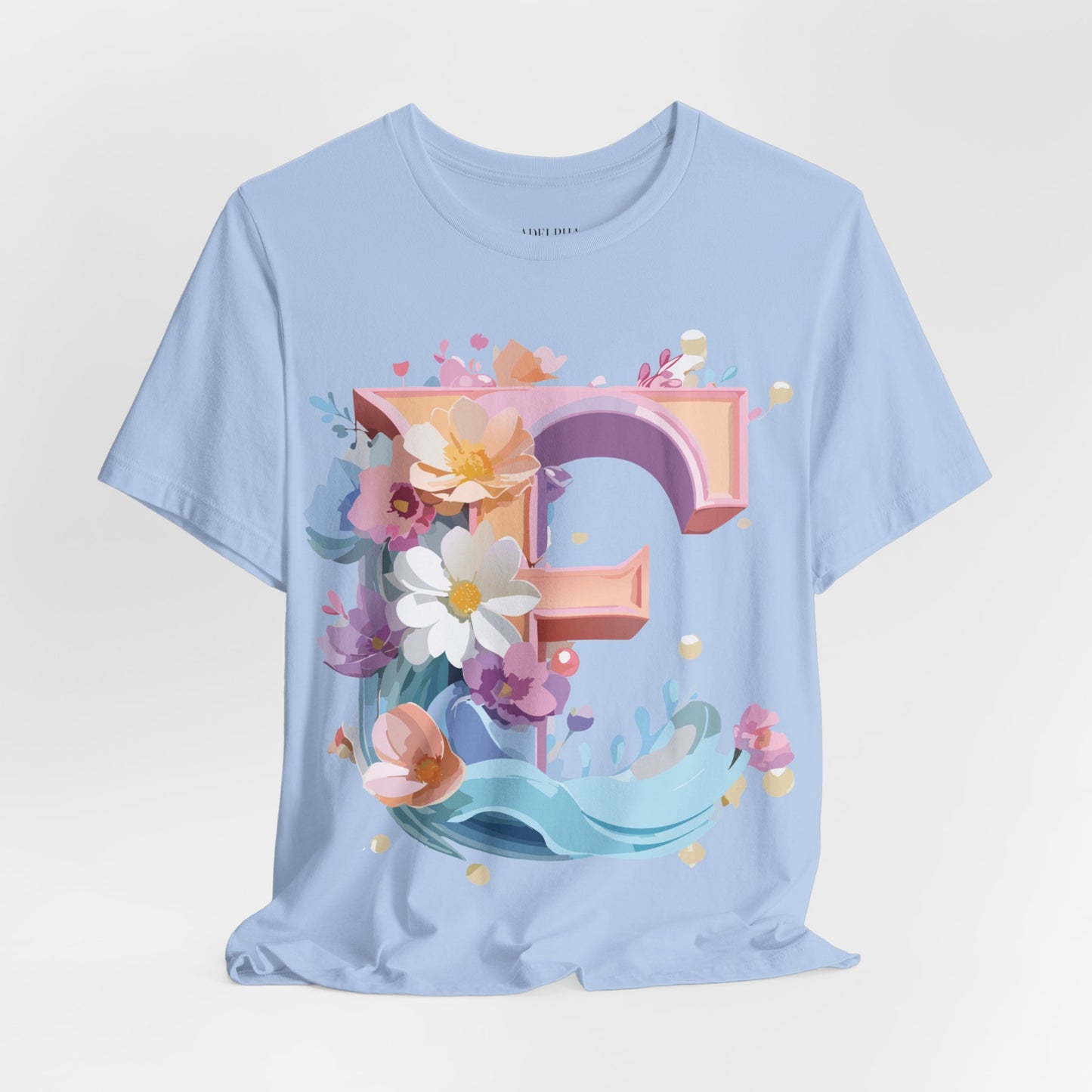 Natural Cotton Tee Shirt - Letters Collection - E Printify