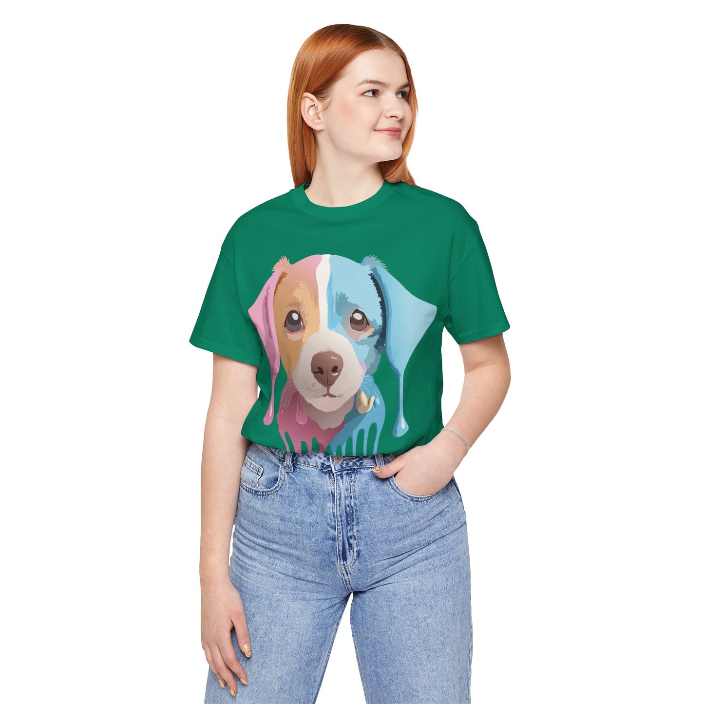 Natural Cotton Tee Shirt with Dog Printify
