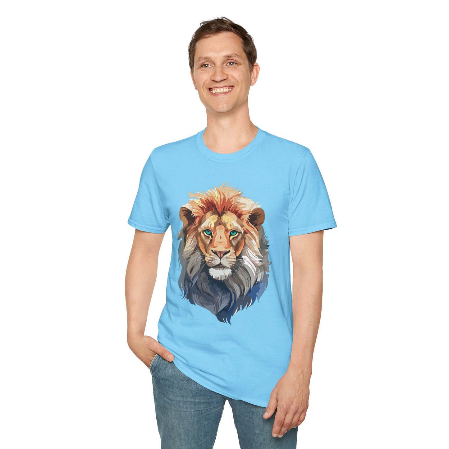 Lion Shirt, Shirt with Lion, Floral Lion Tee, Shirt with Animals