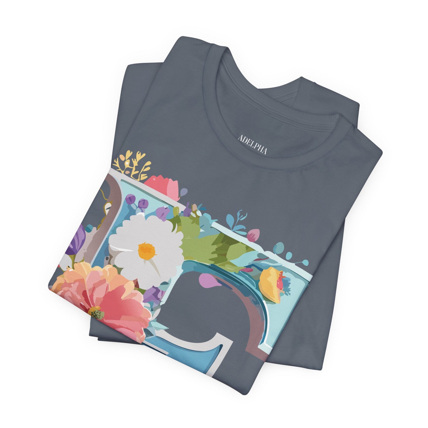 Natural Cotton Tee Shirt - Letters Collection - F Printify
