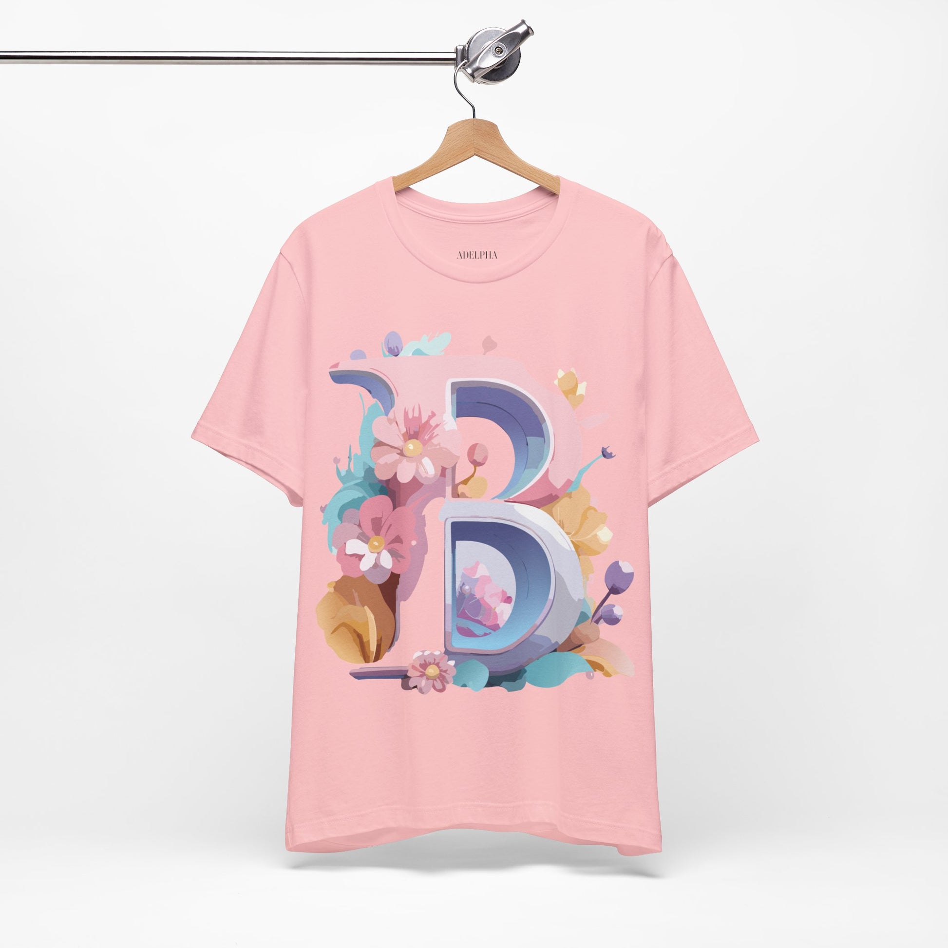 Natural Cotton Tee Shirt - Letters Collection - B Printify