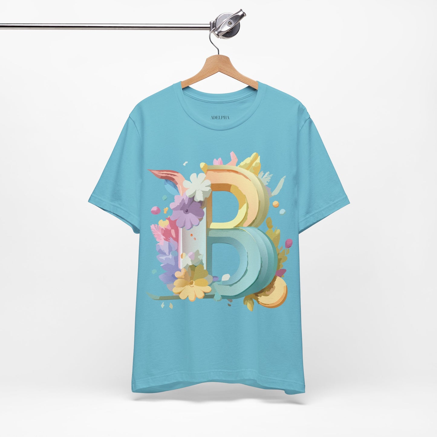 Natural Cotton Tee Shirt - Letters Collection - B Printify