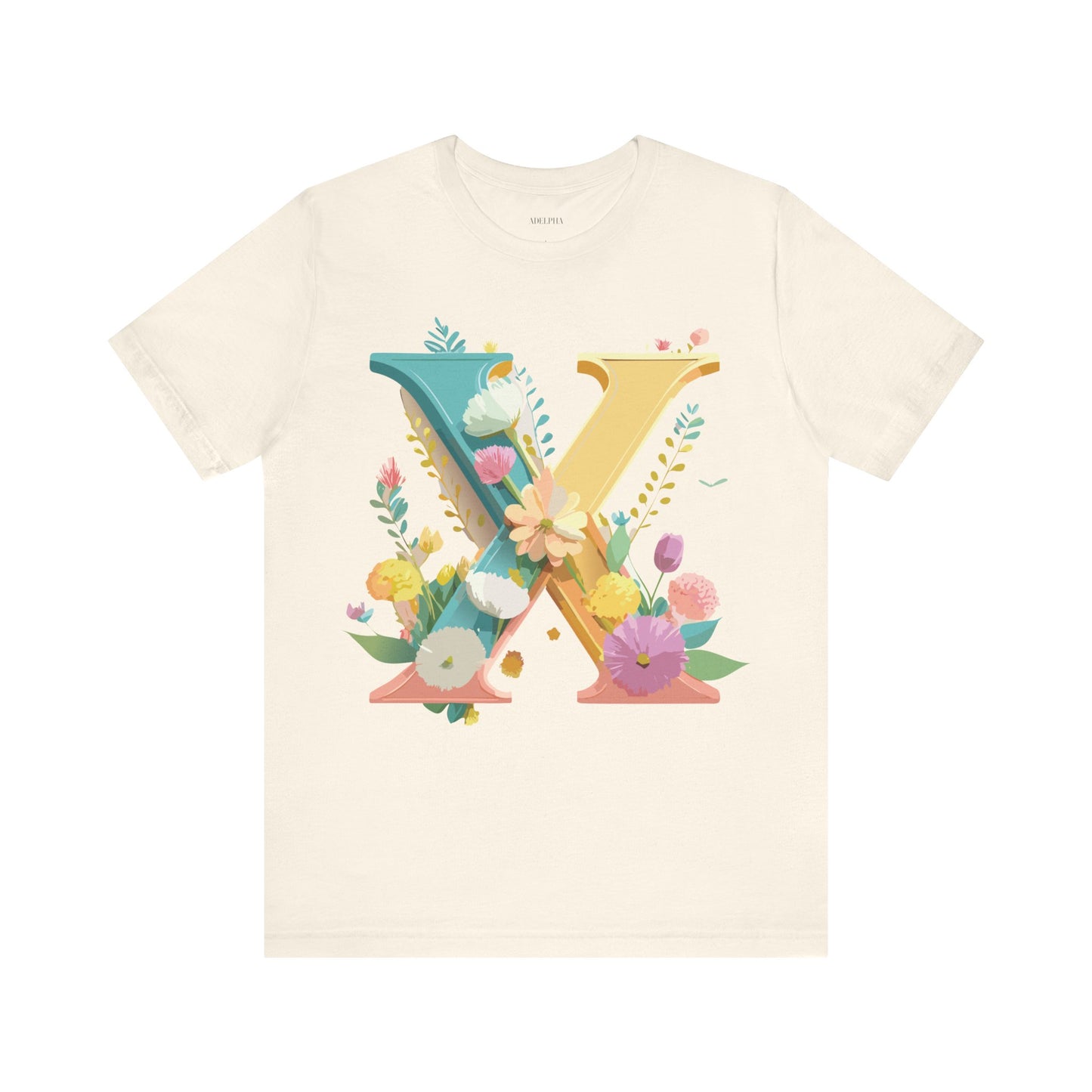 Natural Cotton Tee Shirt - Letters Collection - X Printify