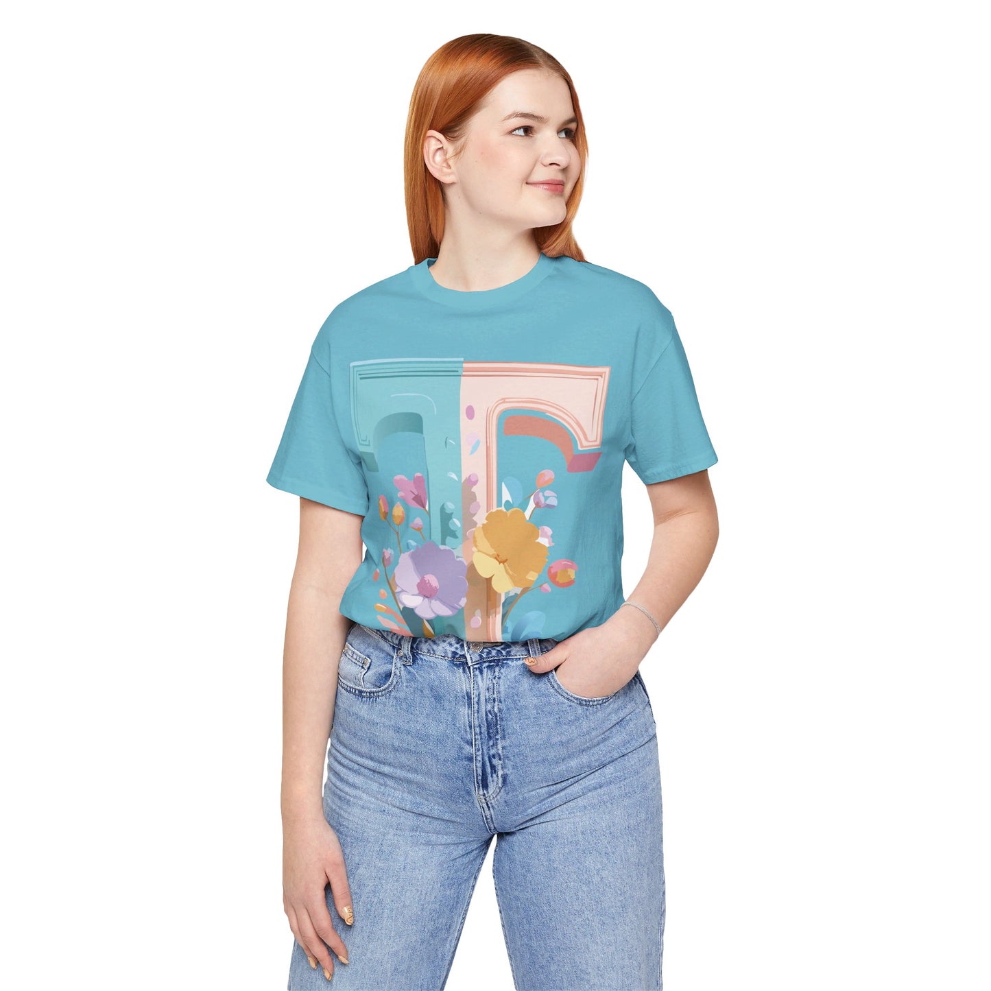Natural Cotton Tee Shirt - Letters Collection - T Printify
