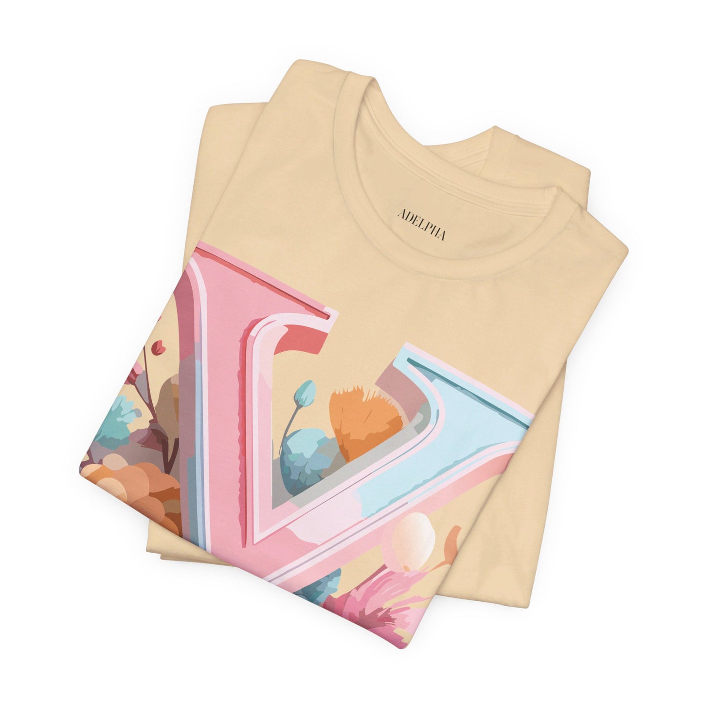 Natural Cotton Tee Shirt - Letters Collection - Y Printify