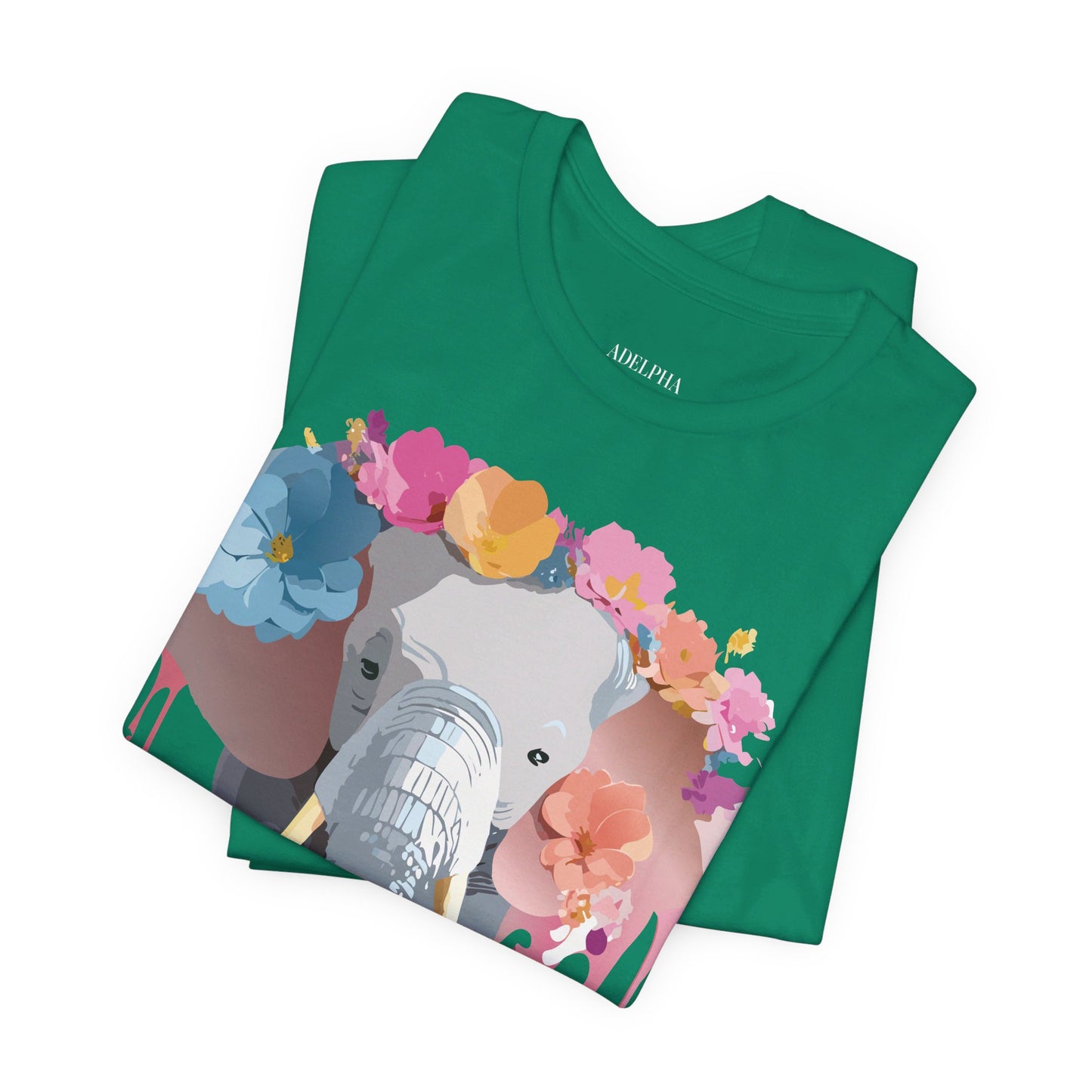 Natural Cotton Tee Shirt with Elephant Printify