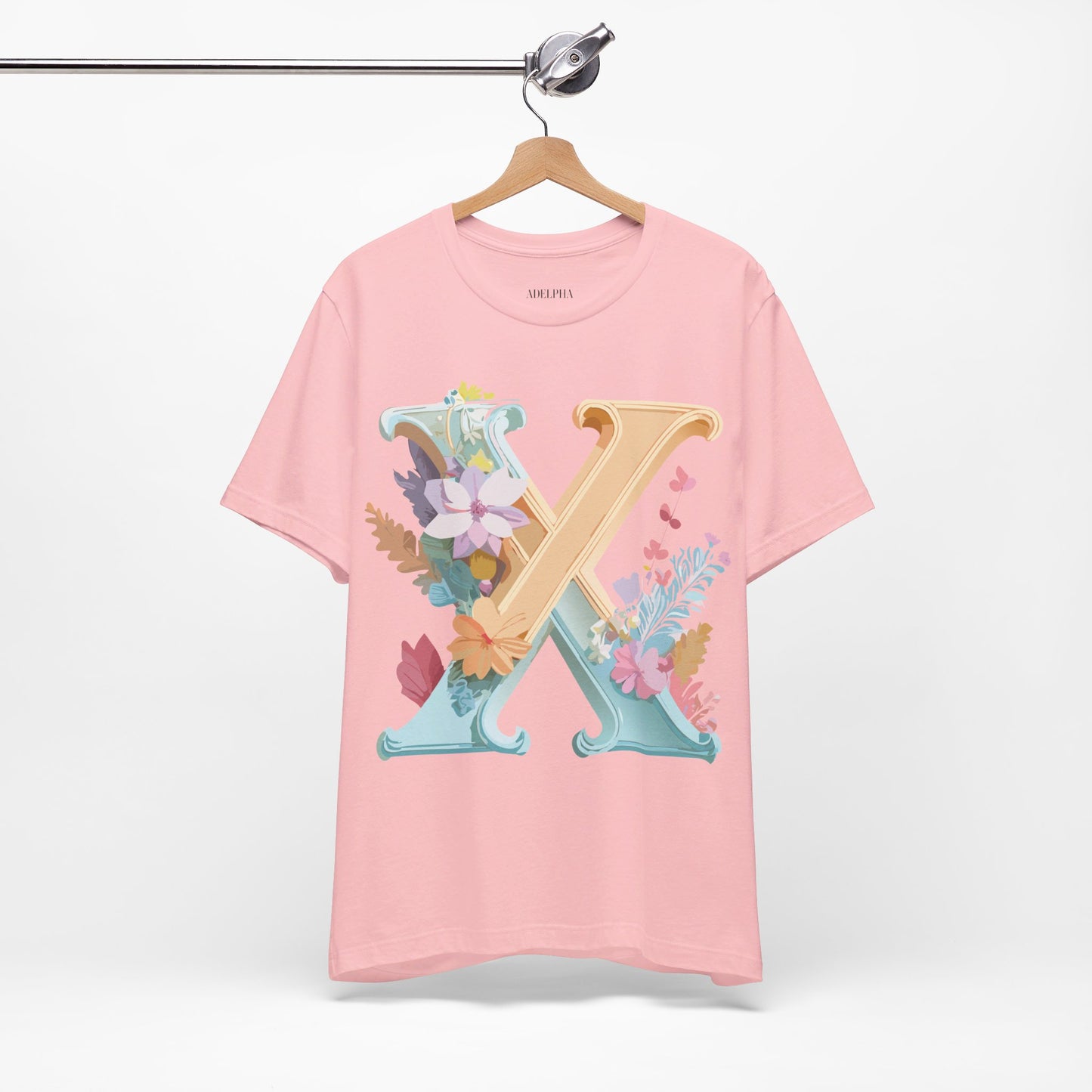 Natural Cotton Tee Shirt - Letters Collection - X Printify
