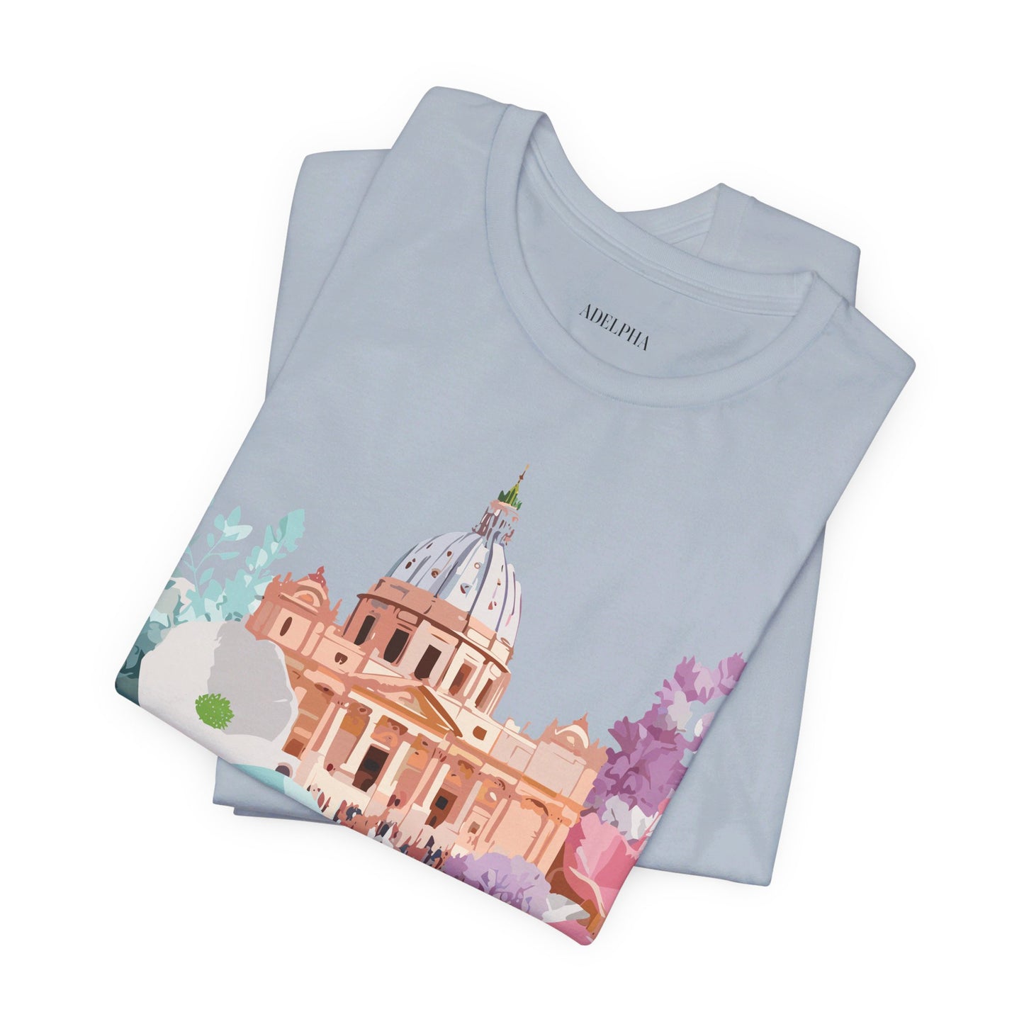 Natural Cotton Tee Shirt - Beautiful Places Collection - Rome Printify