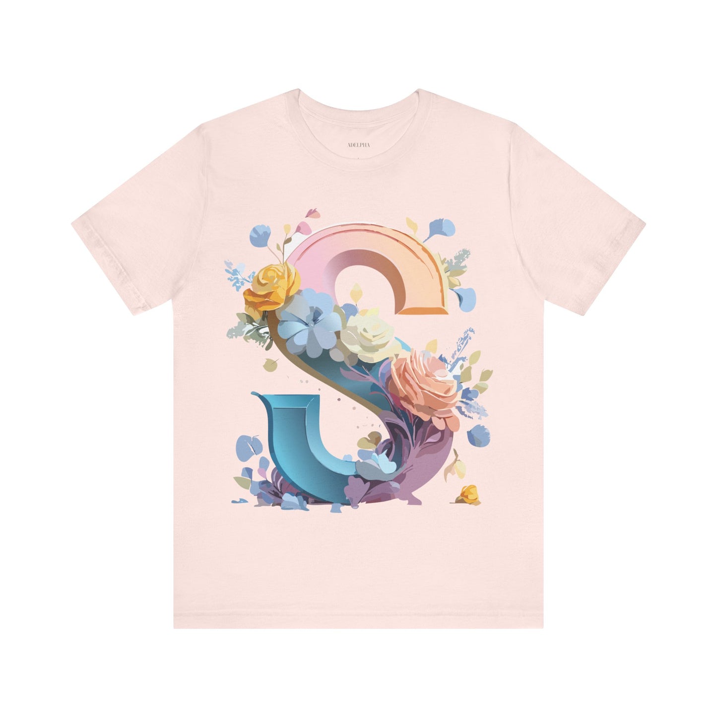 Natural Cotton Tee Shirt - Letters Collection - S Printify