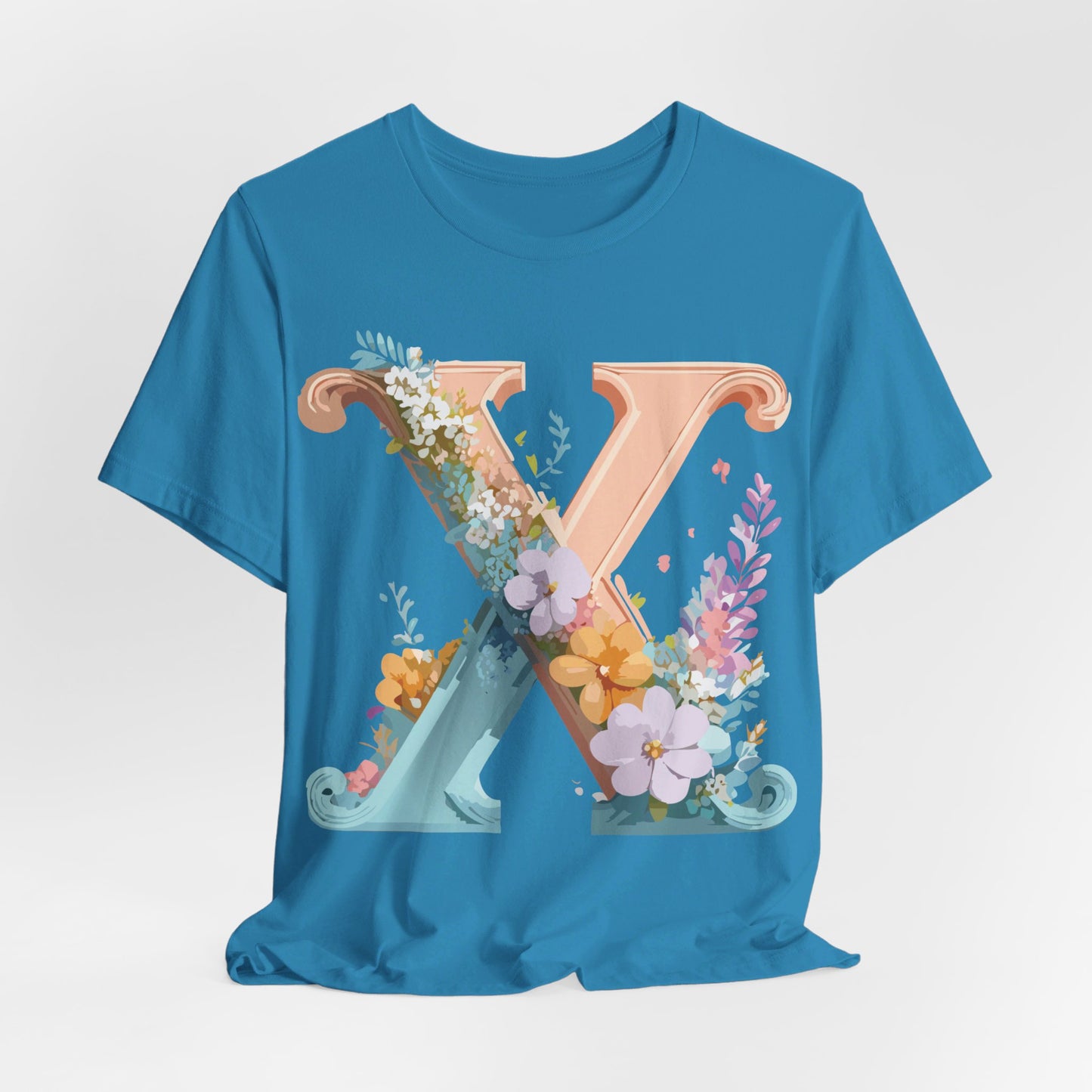 Natural Cotton Tee Shirt - Letters Collection - X Printify