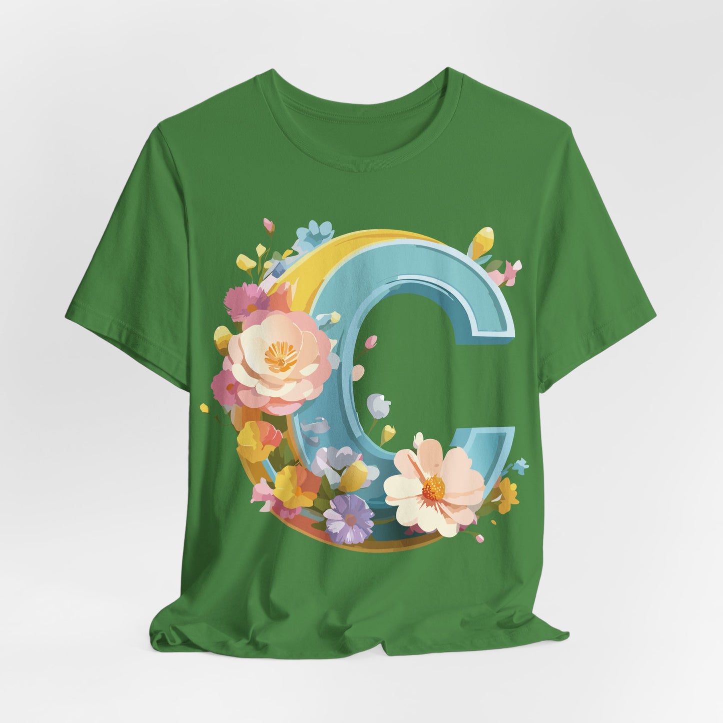 Natural Cotton Tee Shirt - Letters Collection - C Printify