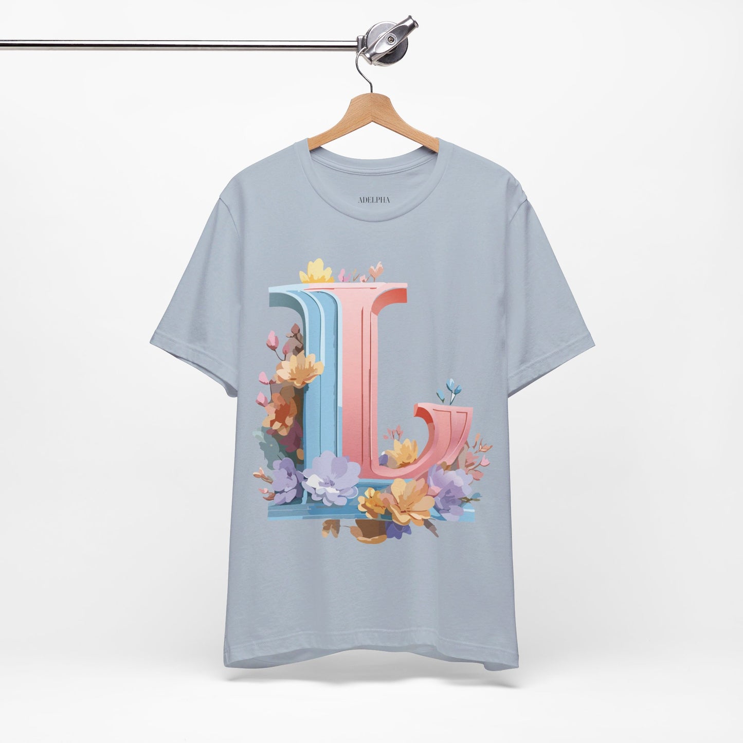 Natural Cotton Tee Shirt - Letters Collection - L Printify
