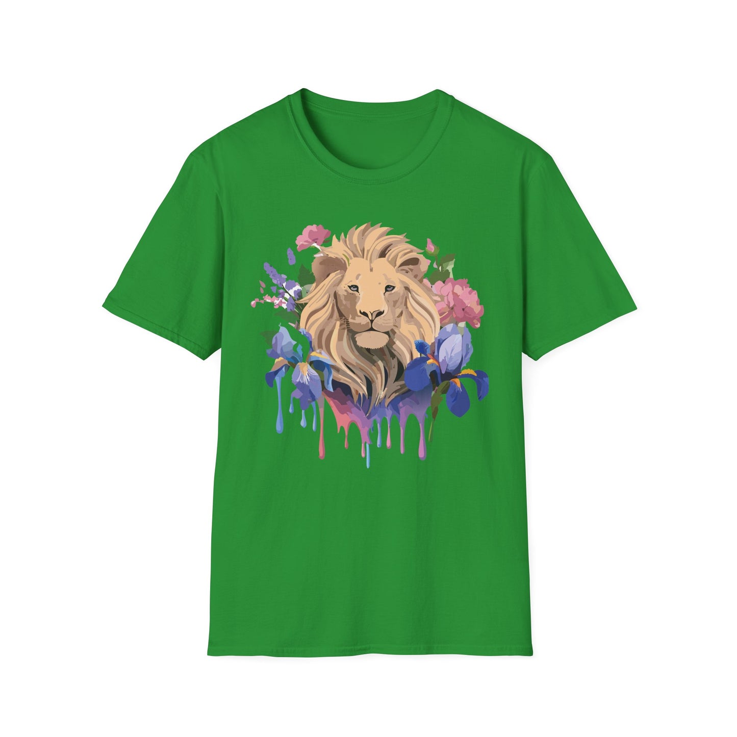 Lion Shirt, Shirt with Lion, Floral Lion Tee, Shirt with Animals