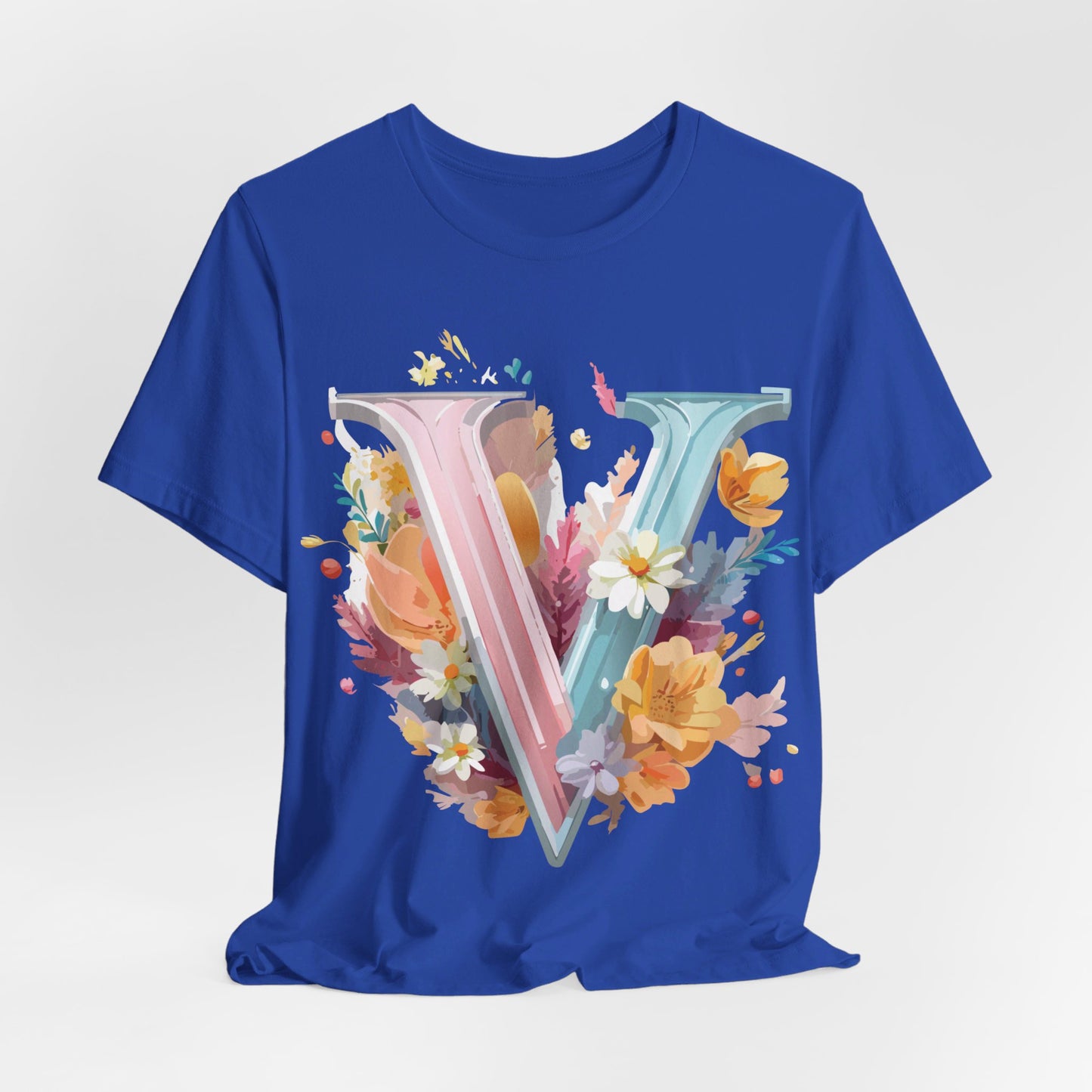 Natural Cotton Tee Shirt - Letters Collection - V Printify