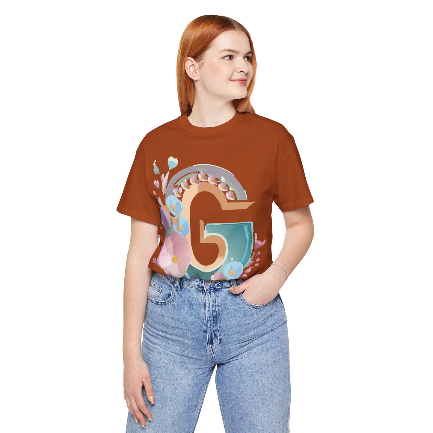 Natural Cotton Tee Shirt - Letters Collection - G Printify