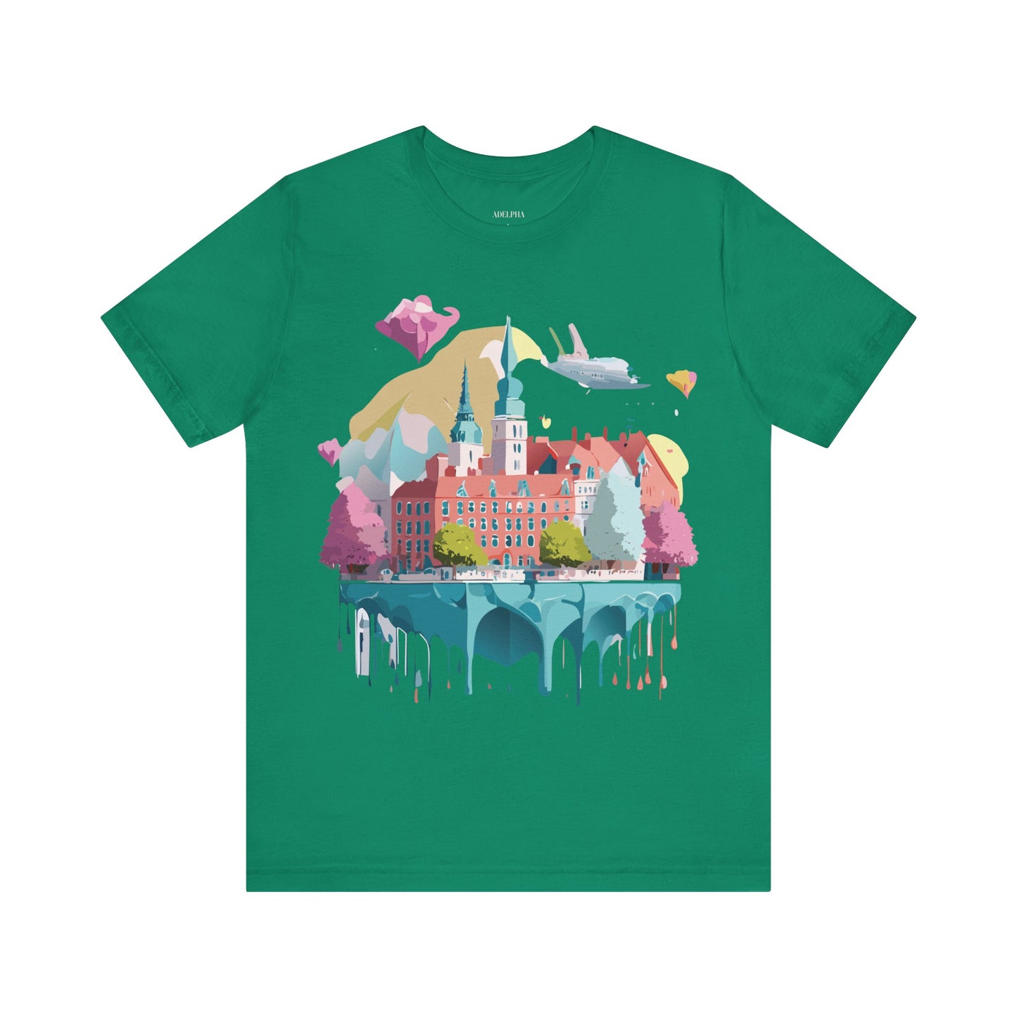 Natural Cotton Tee Shirt - Beautiful Places Collection - Warnemünde and Rostock - Germany Printify