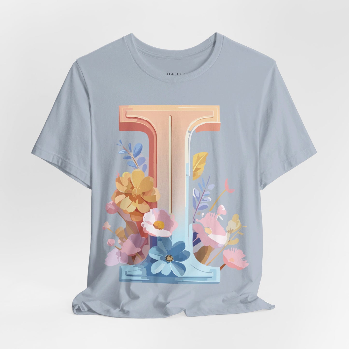 Natural Cotton Tee Shirt - Letters Collection - I Printify