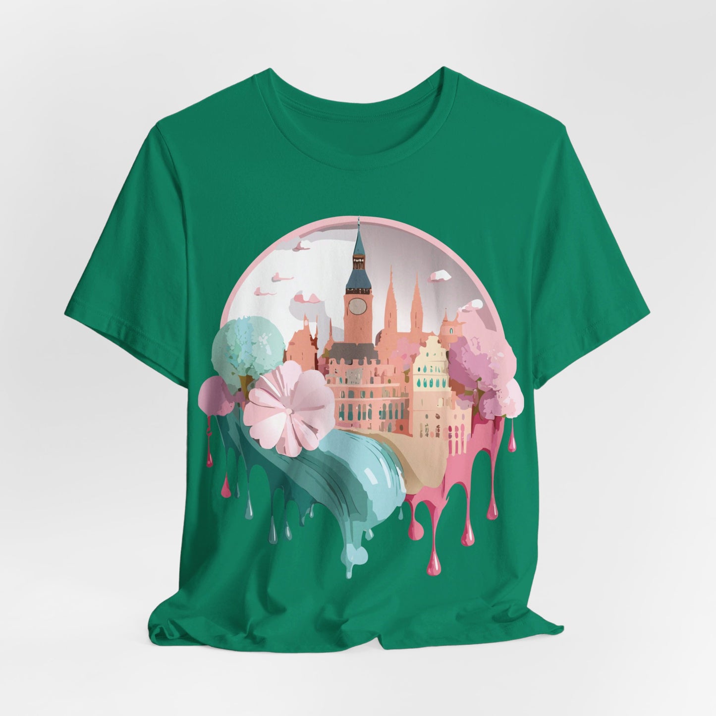 Natural Cotton Tee Shirt - Beautiful Places Collection - Prague Printify