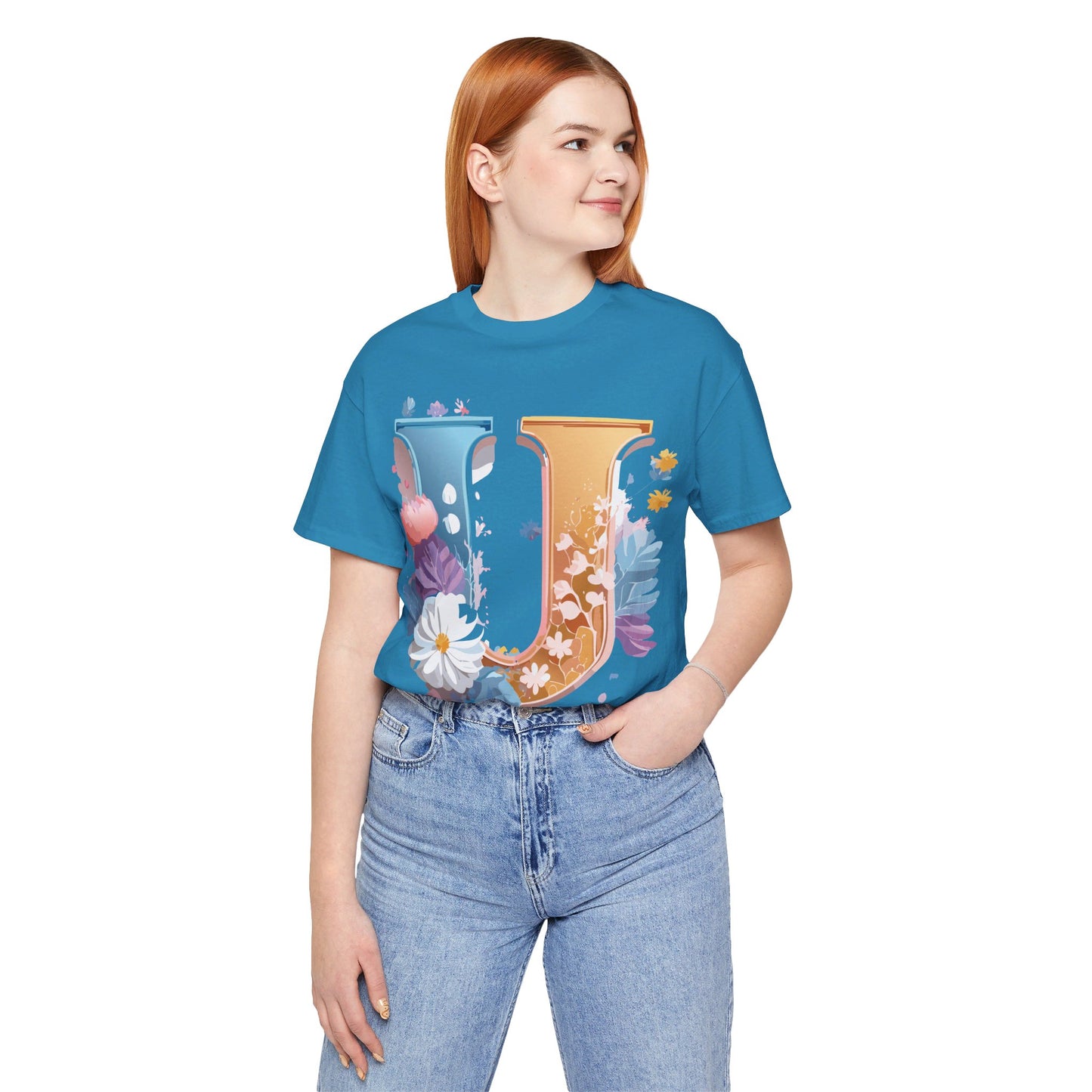 Natural Cotton Tee Shirt - Letters Collection - U Printify