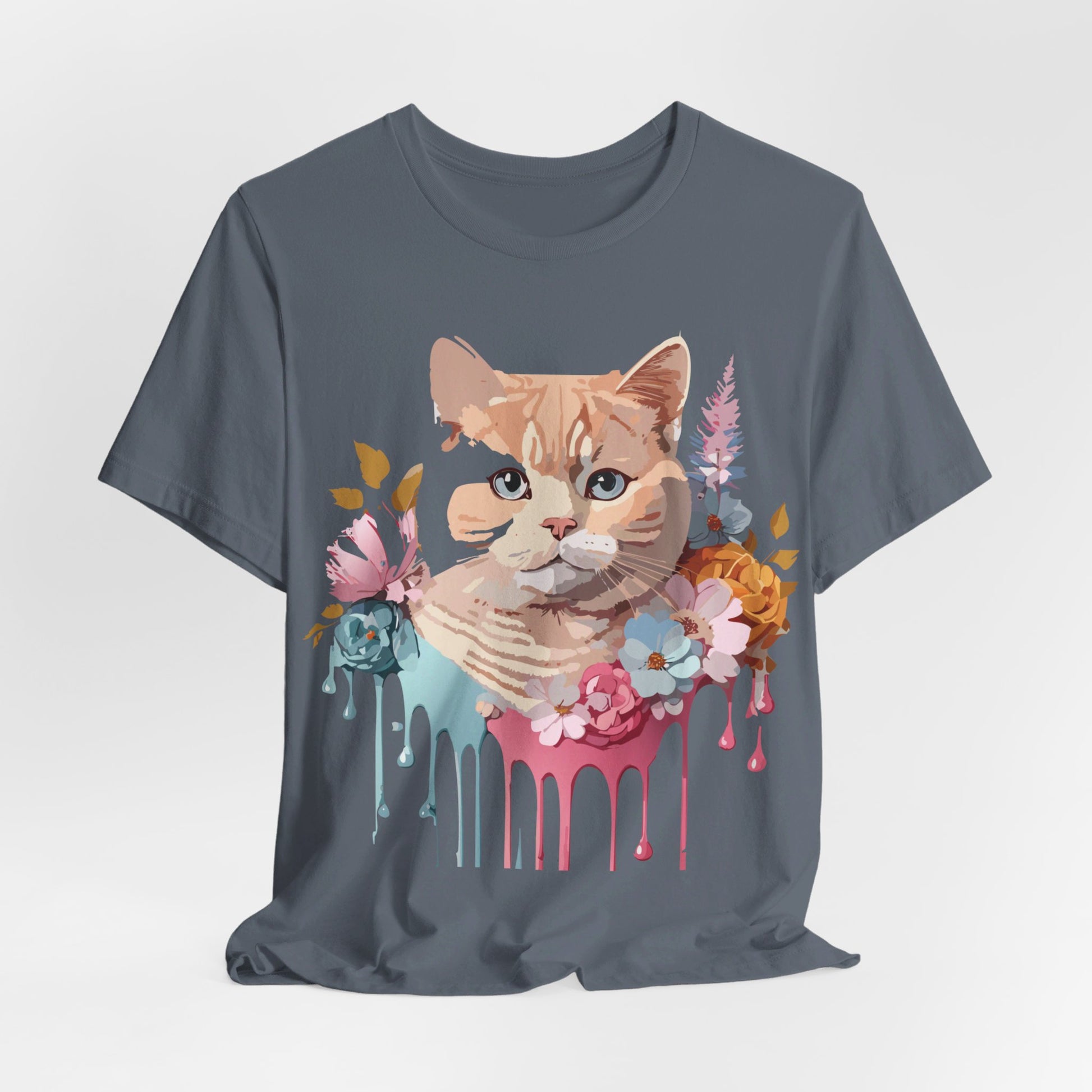 Natural Cotton Tee Shirt with Cat Printify