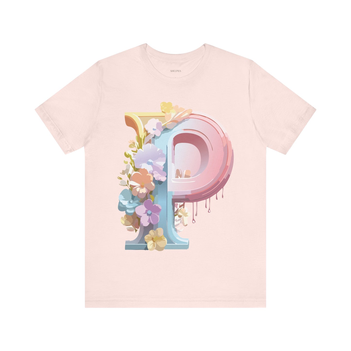 Natural Cotton Tee Shirt - Letters Collection - P Printify