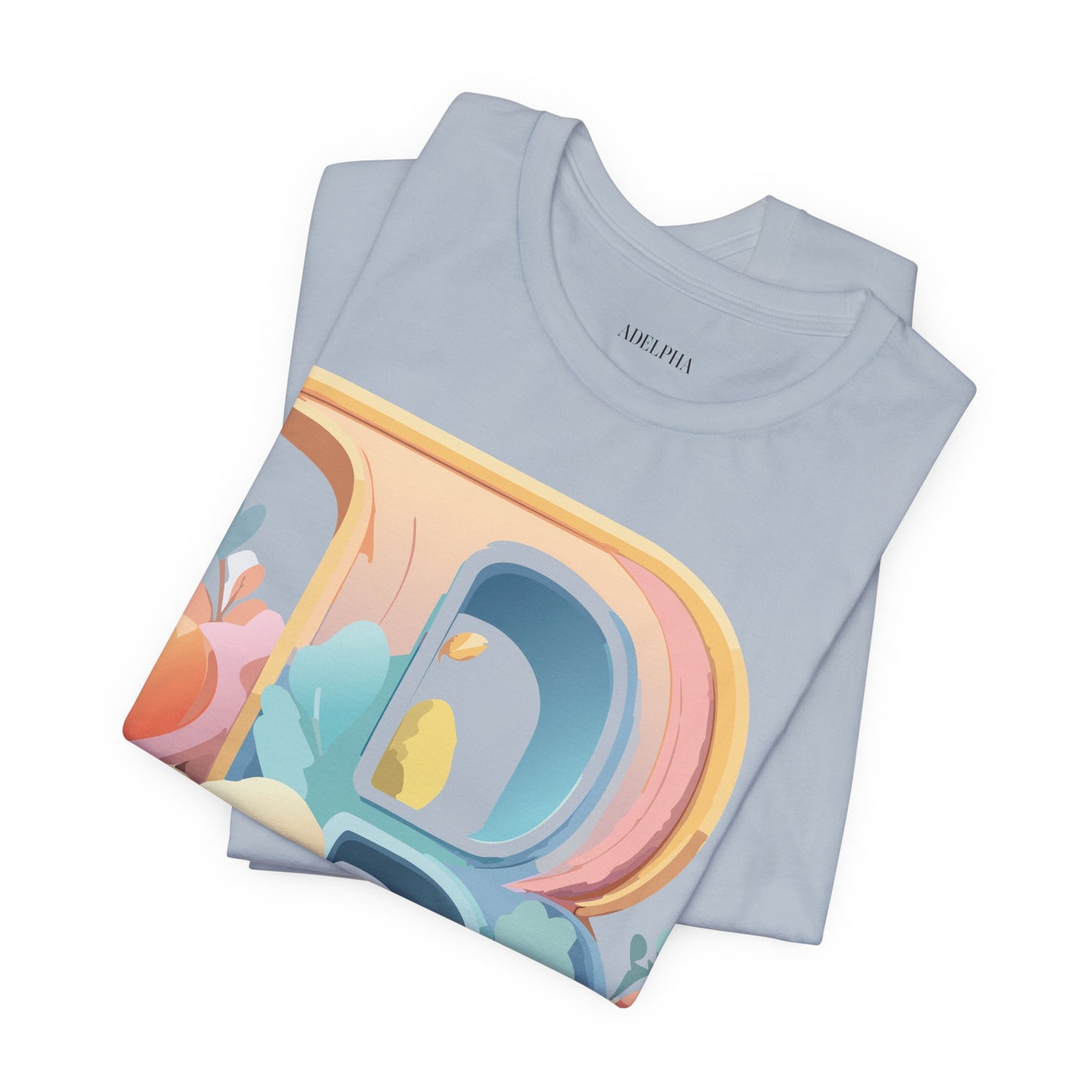 Natural Cotton Tee Shirt - Letters Collection - B Printify