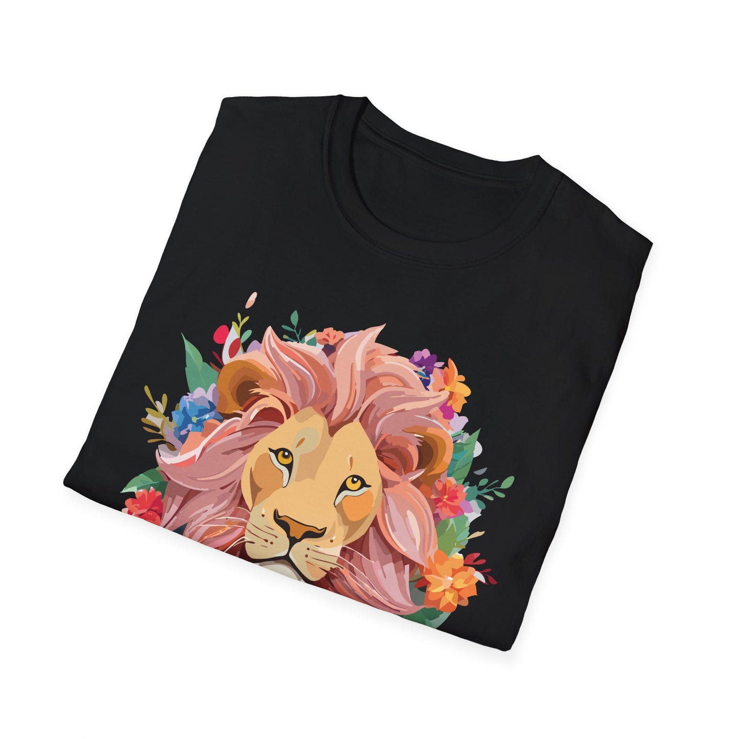 Lion Shirt, Shirt with Lion, Floral Lion Tee, Shirt with Animals