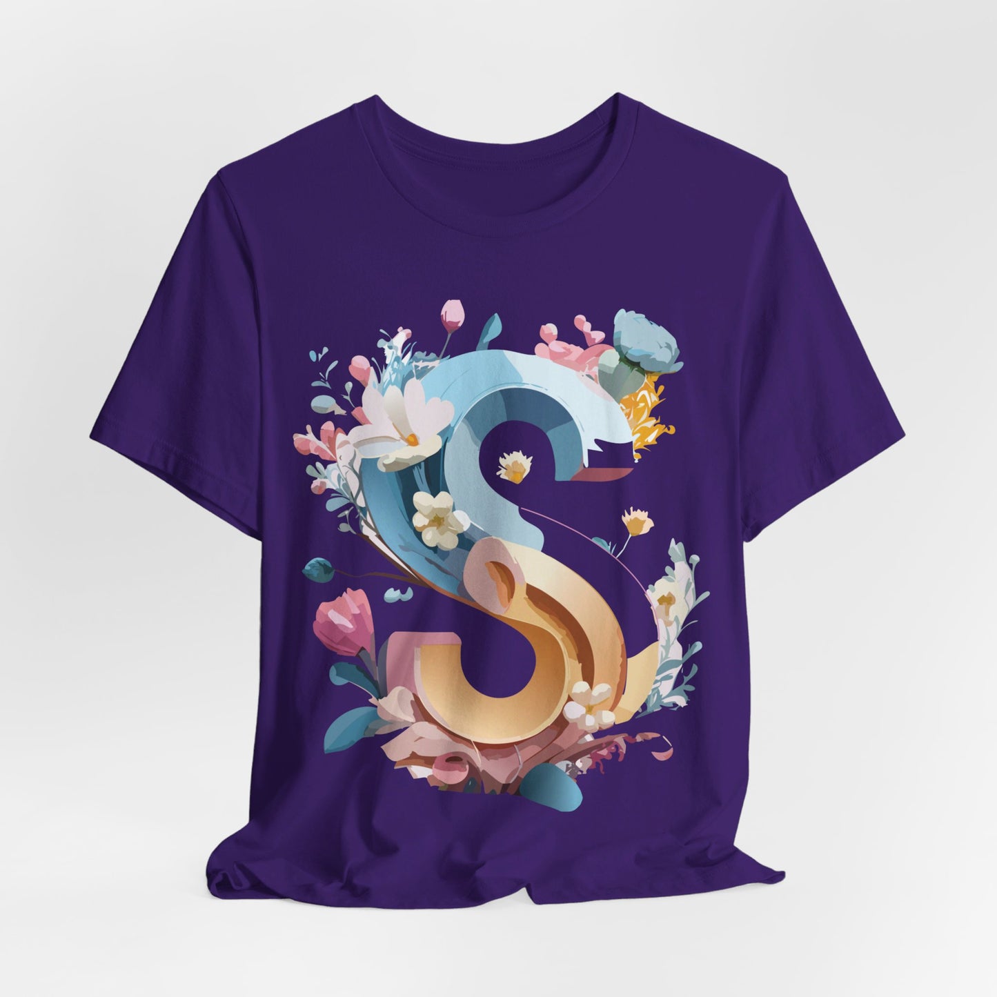 Natural Cotton Tee Shirt - Letters Collection - S Printify