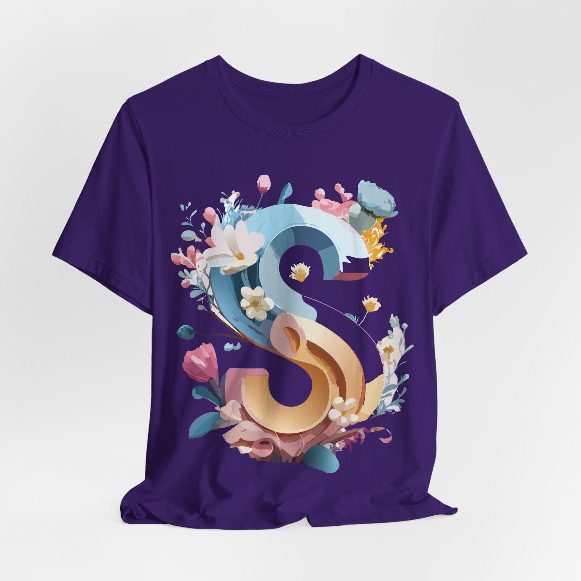 Natural Cotton Tee Shirt - Letters Collection - S Printify