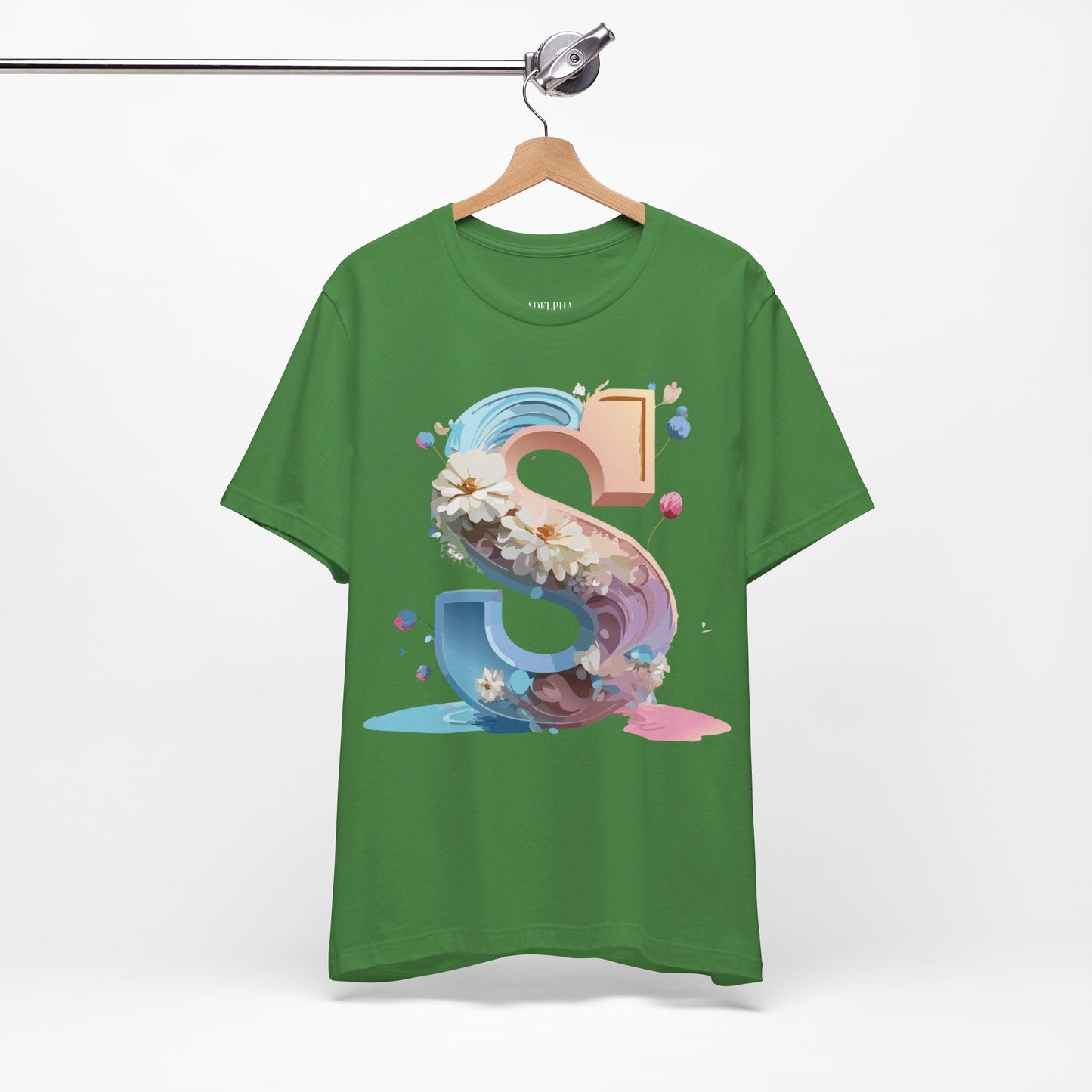 Natural Cotton Tee Shirt - Letters Collection - S Printify