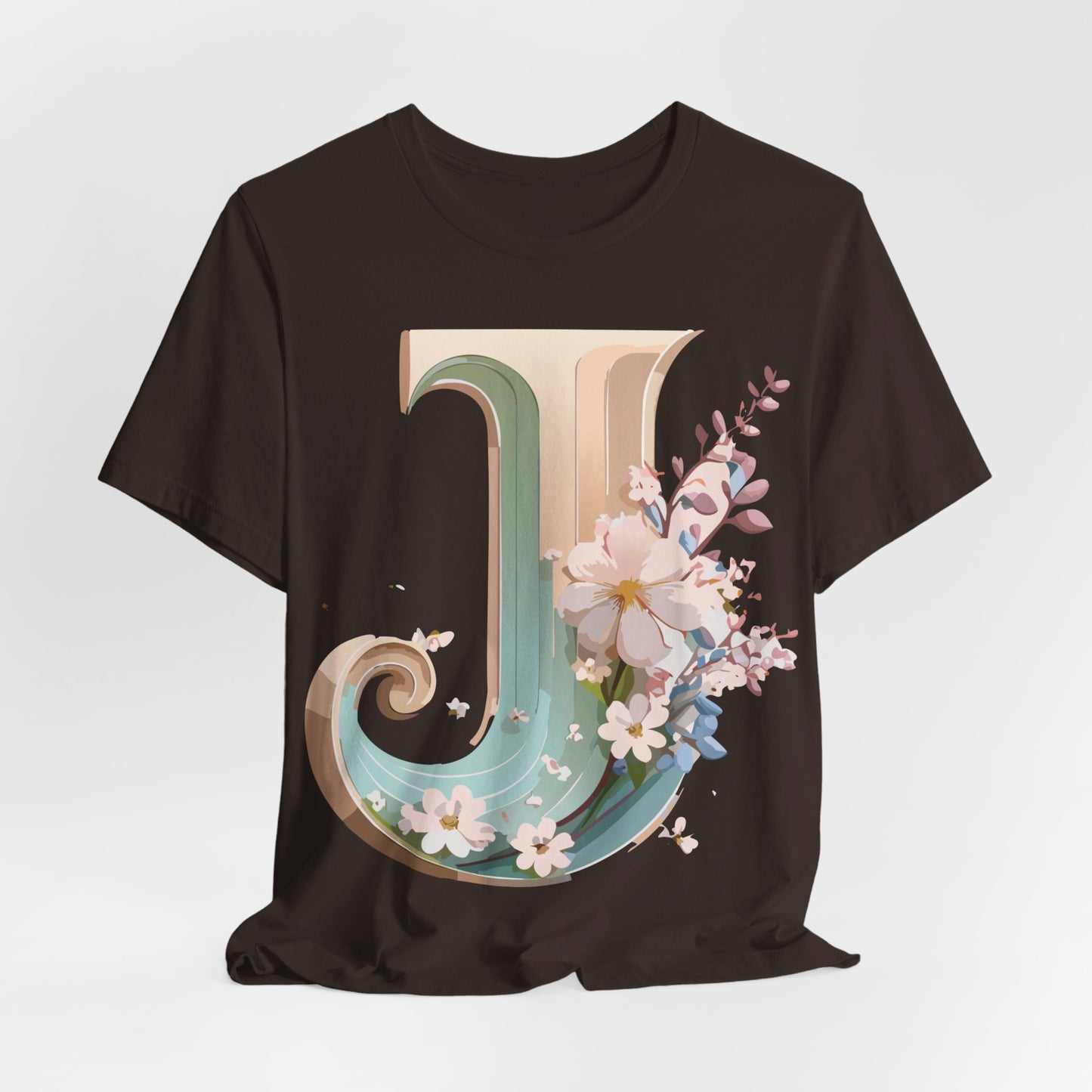 Natural Cotton Tee Shirt - Letters Collection - J Printify