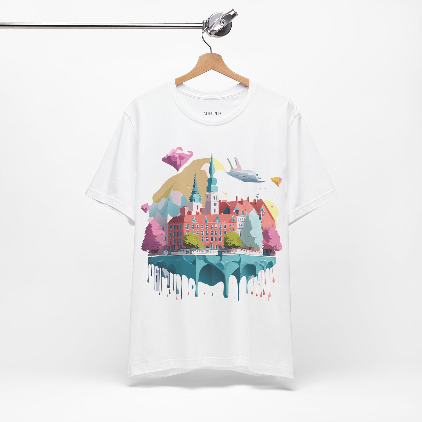 Natural Cotton Tee Shirt - Beautiful Places Collection - Warnemünde and Rostock - Germany Printify