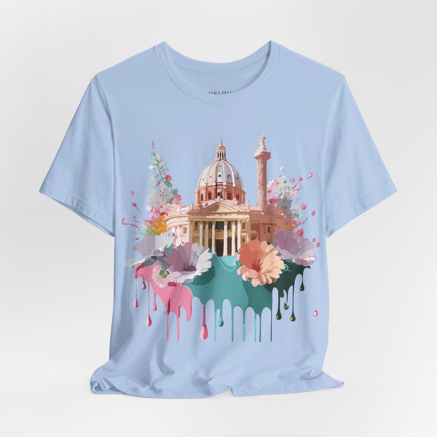 Natural Cotton Tee Shirt - Beautiful Places Collection - Rome Printify