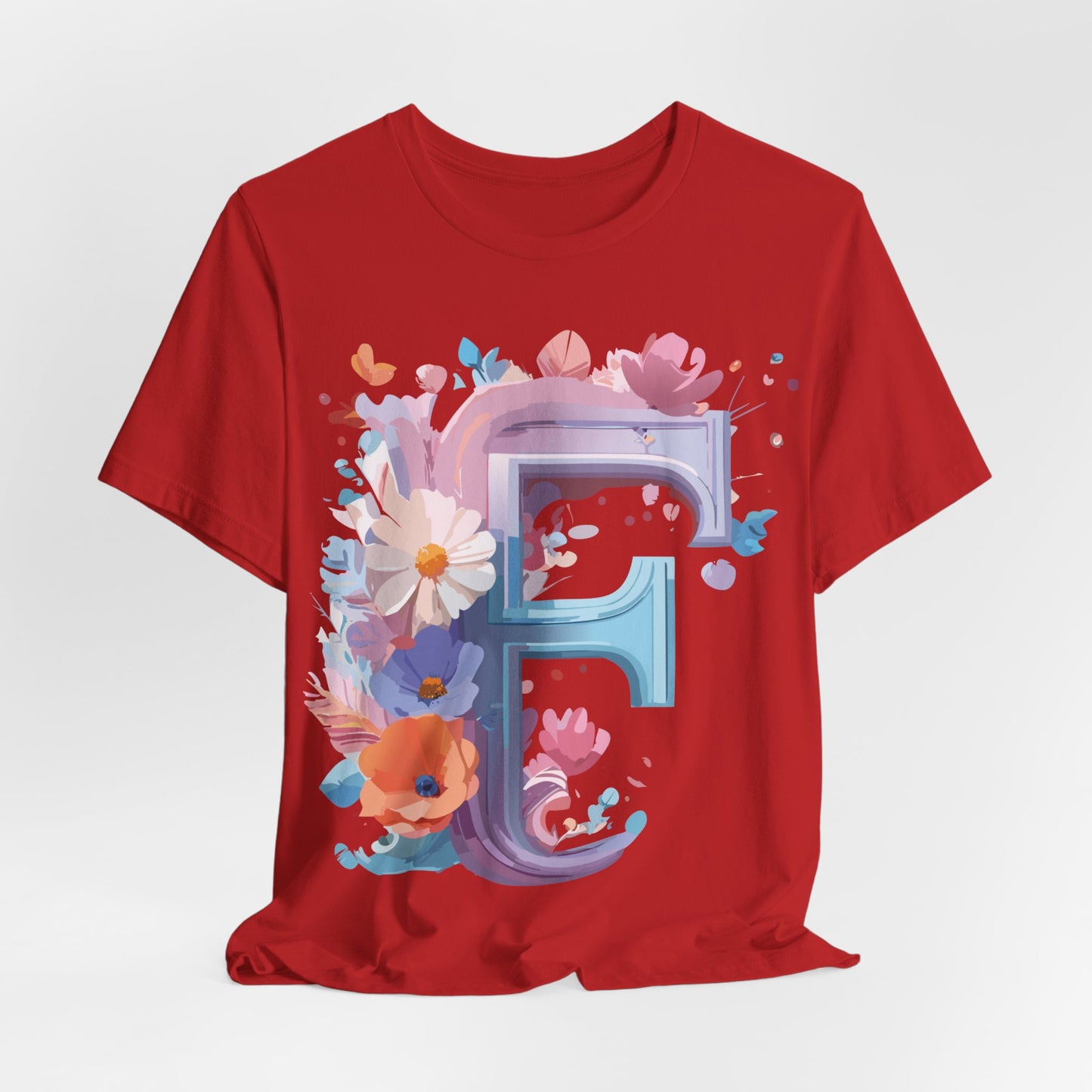 Natural Cotton Tee Shirt - Letters Collection - F Printify
