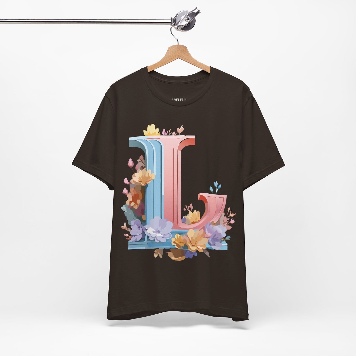 Natural Cotton Tee Shirt - Letters Collection - L Printify