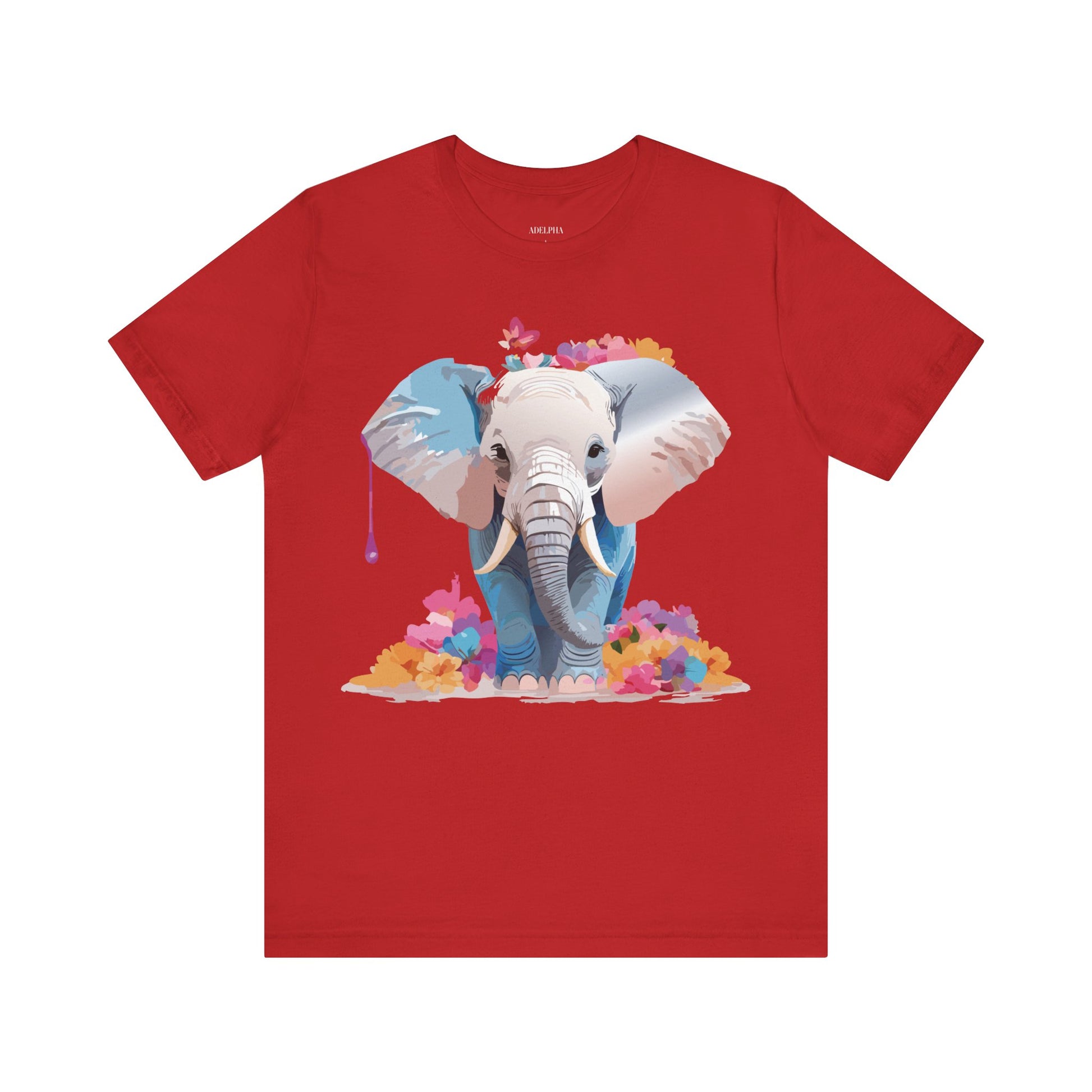 Natural Cotton Tee Shirt with Elephant Printify