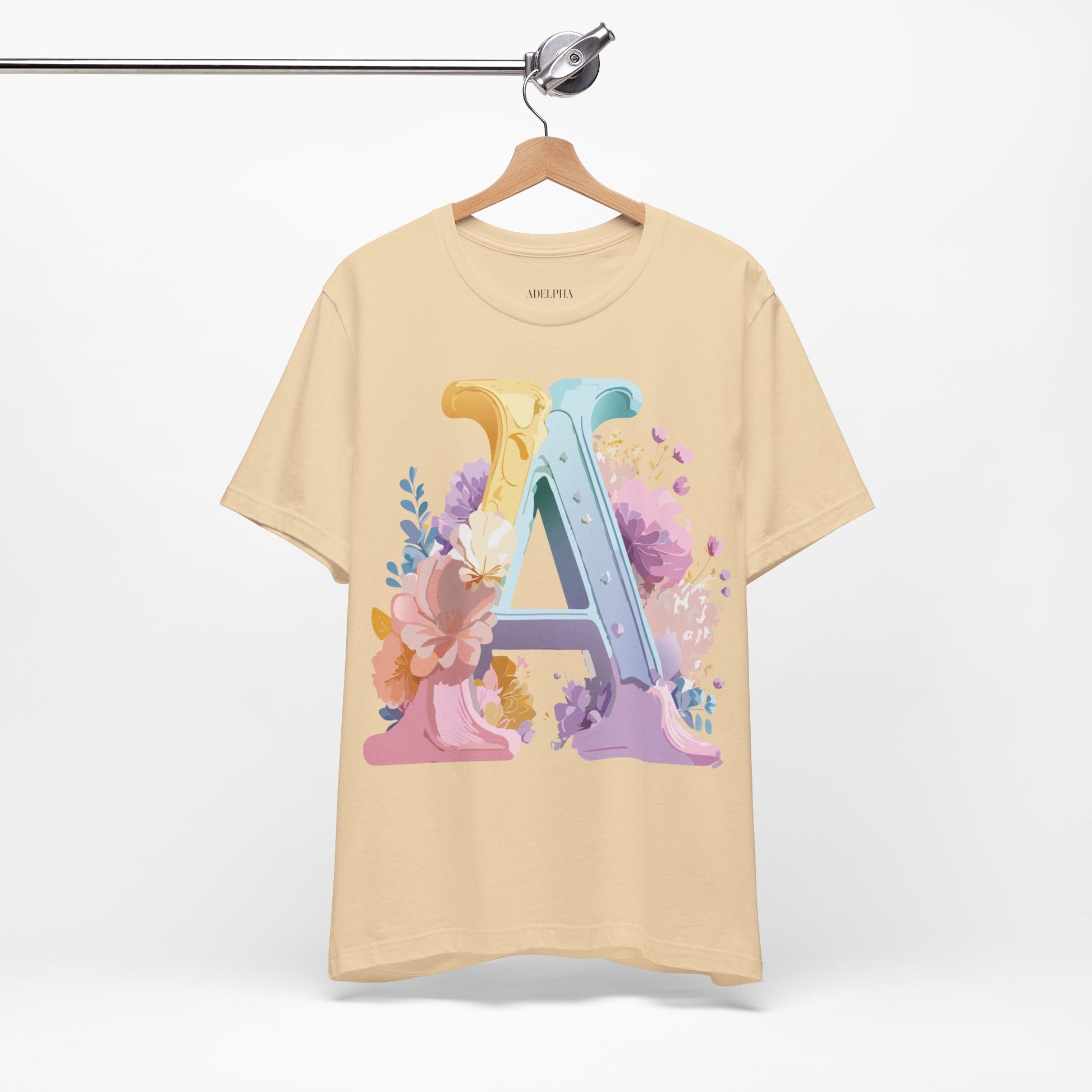 Natural Cotton Tee Shirt - Letters Collection - A Printify