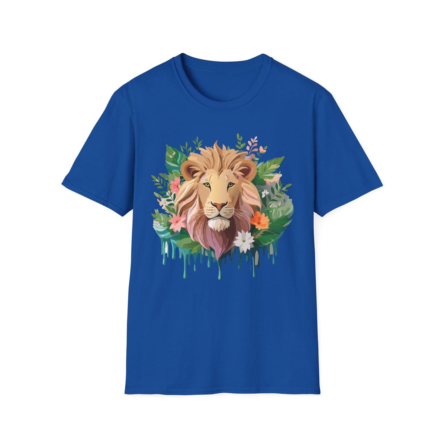 Lion Shirt, Shirt with Lion, Floral Lion Tee, Shirt with Animals