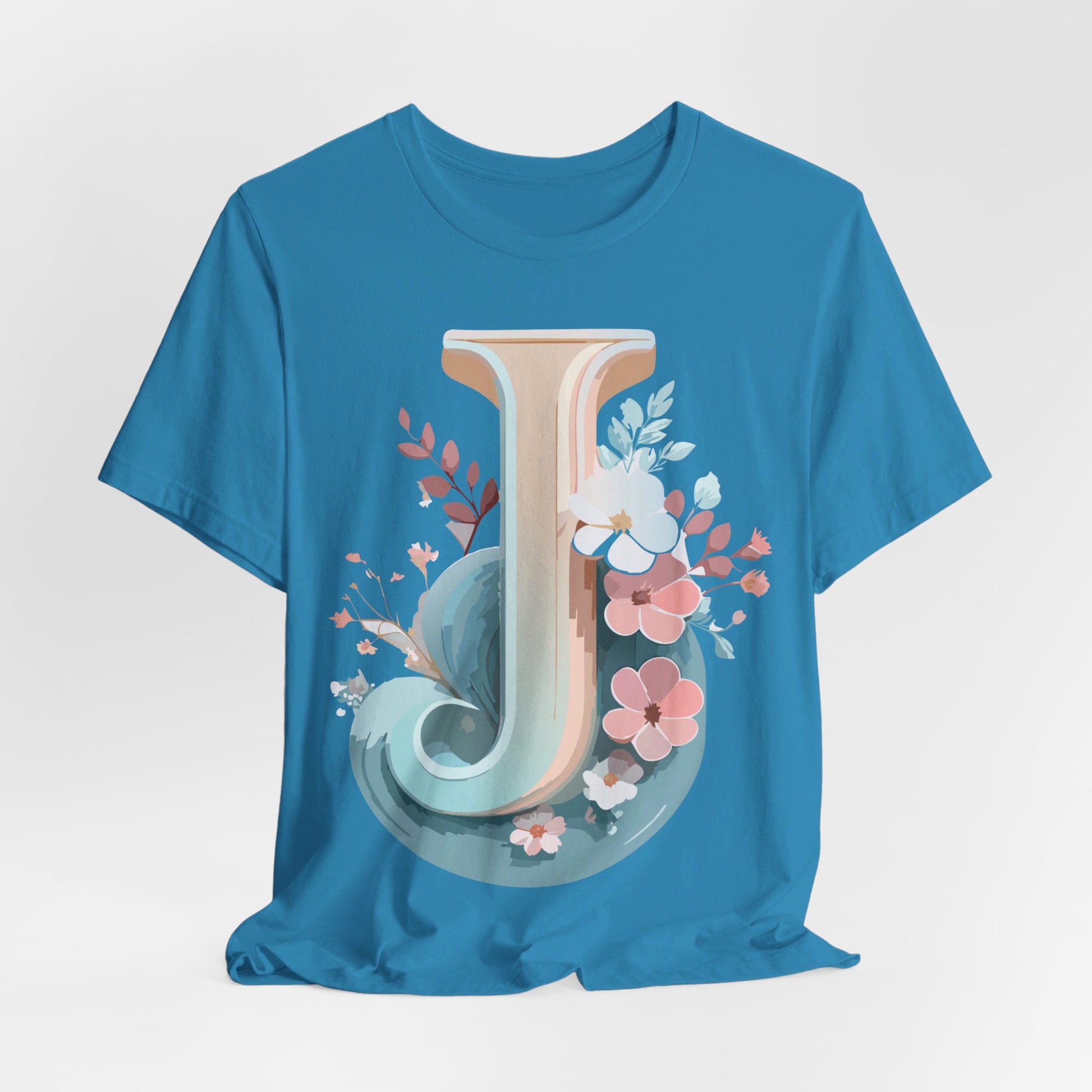 Natural Cotton Tee Shirt - Letters Collection - J Printify