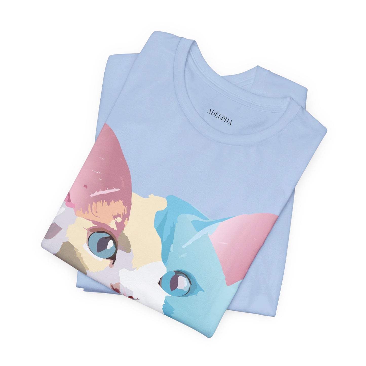 Natural Cotton Tee Shirt with Cat Printify