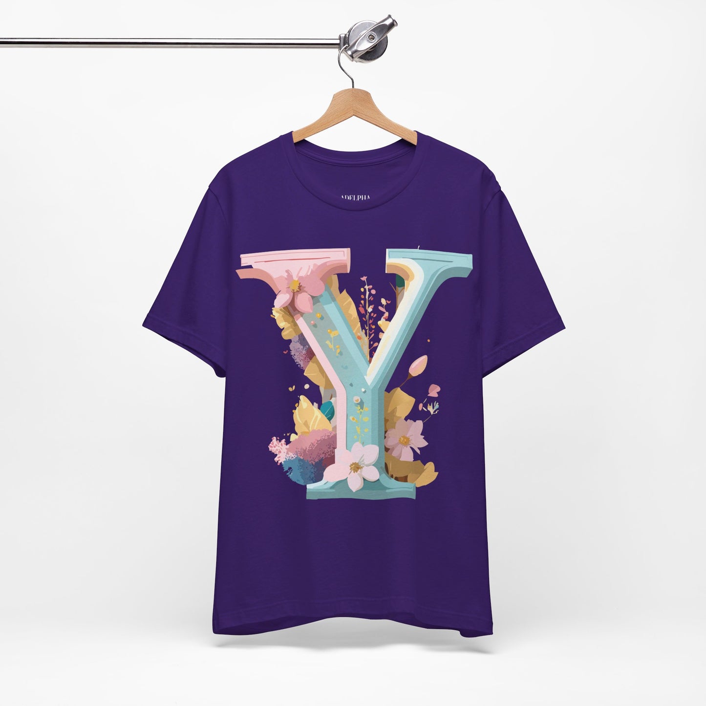 Natural Cotton Tee Shirt - Letters Collection - Y Printify