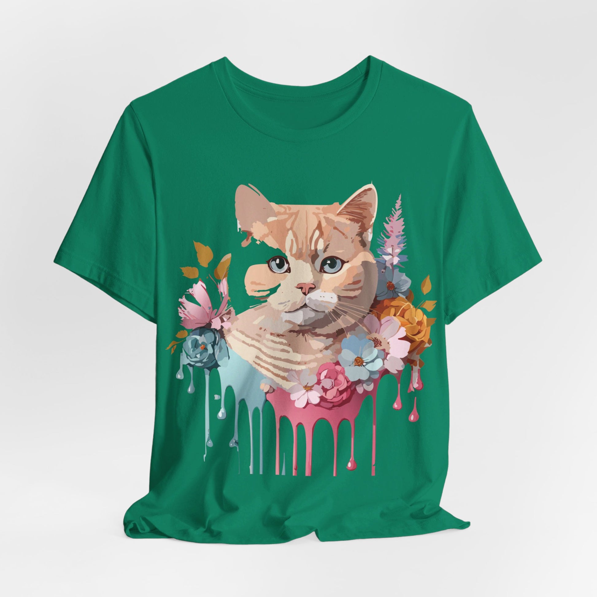 Natural Cotton Tee Shirt with Cat Printify