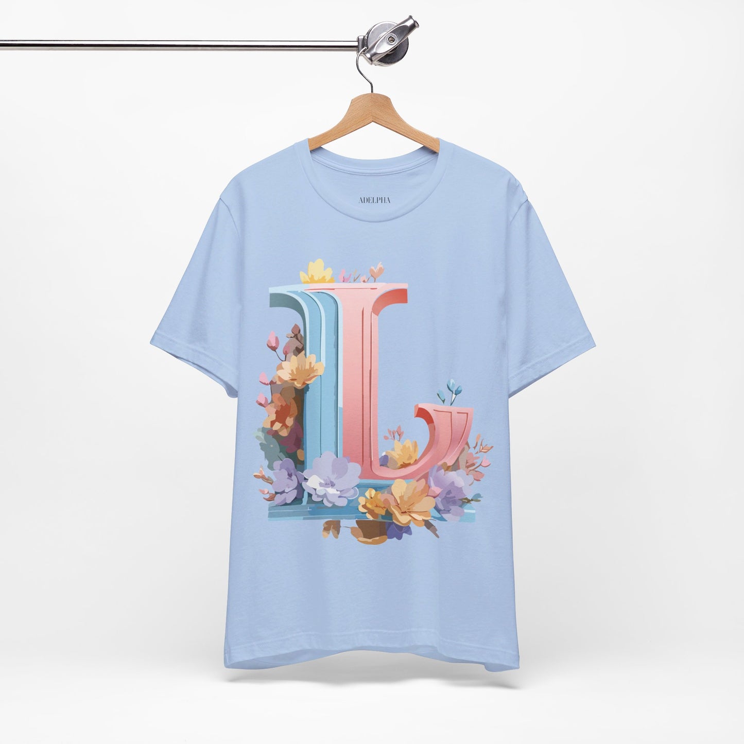Natural Cotton Tee Shirt - Letters Collection - L Printify