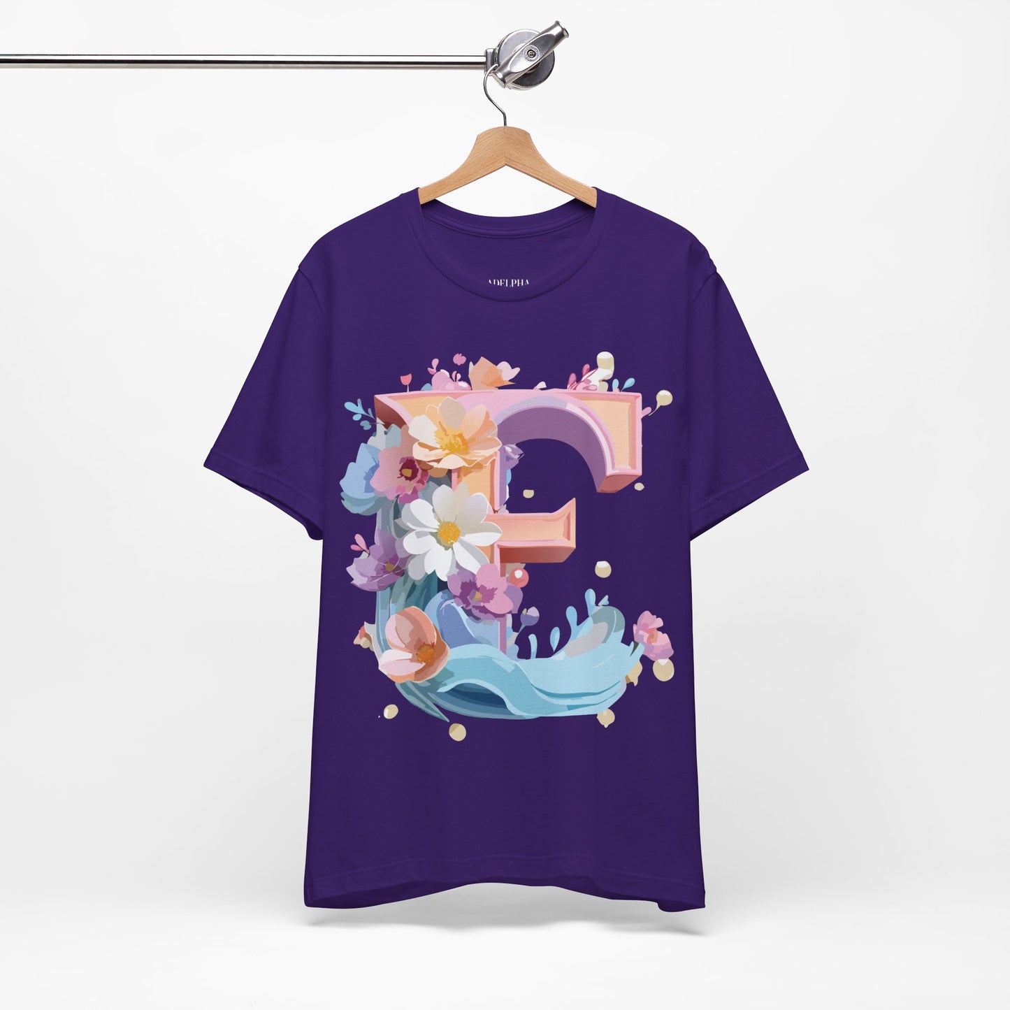 Natural Cotton Tee Shirt - Letters Collection - E Printify