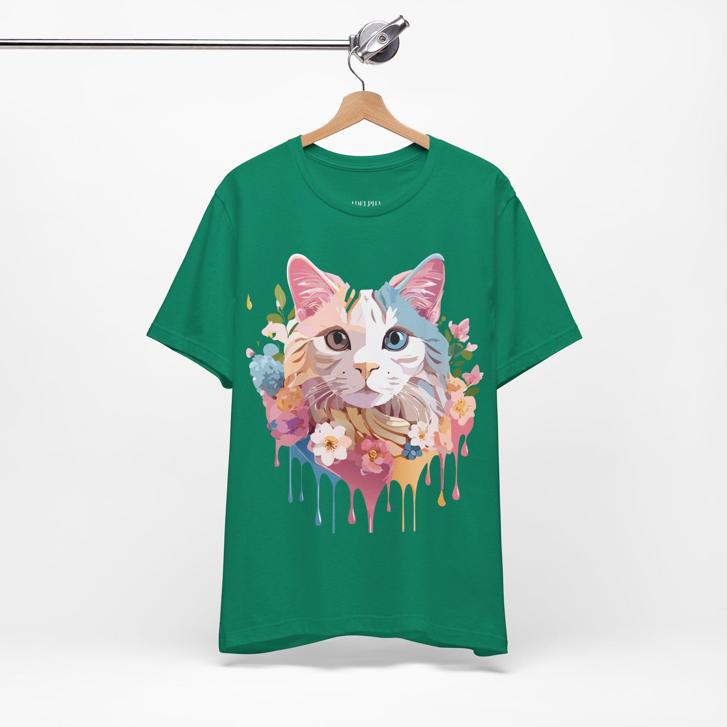 Natural Cotton Tee Shirt with Cat Printify