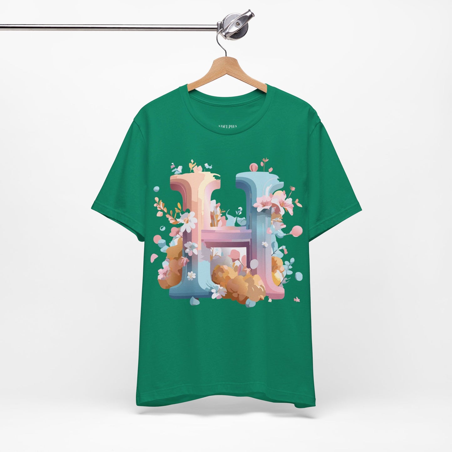 Natural Cotton Tee Shirt - Letters Collection - H Printify