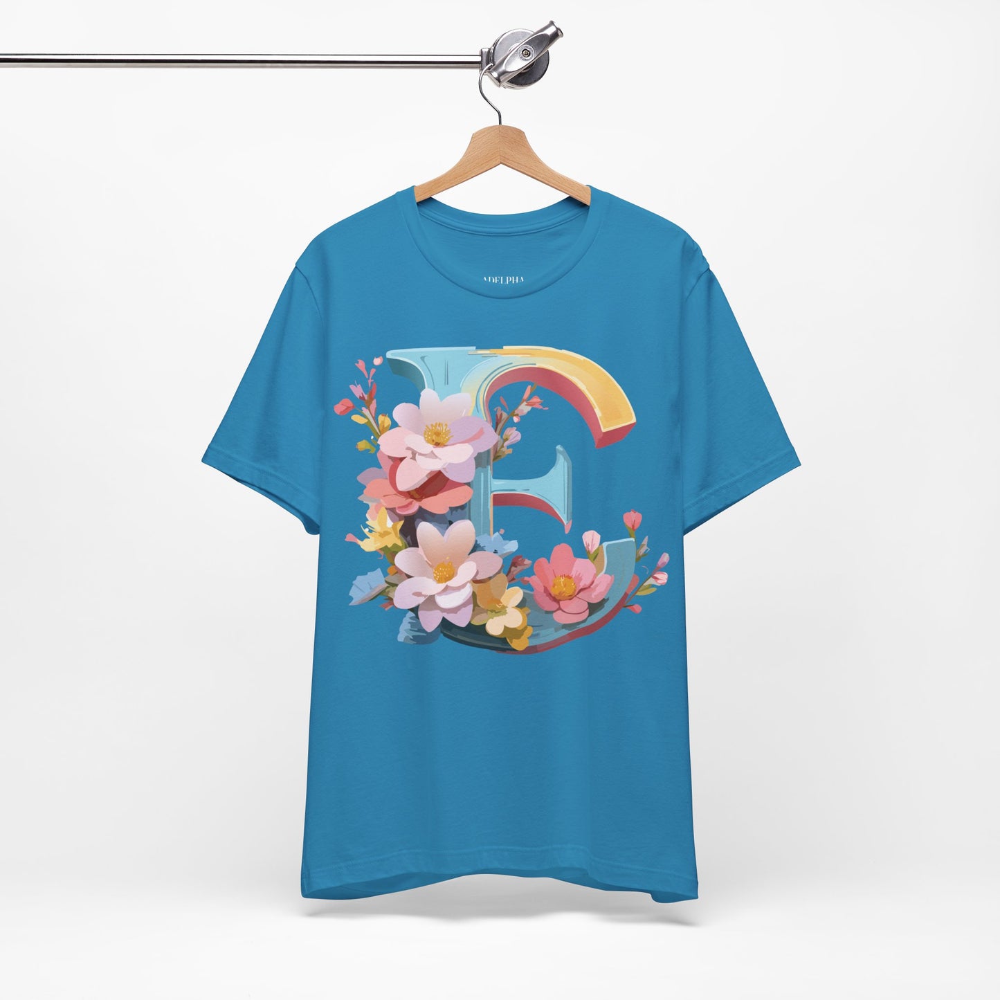 Natural Cotton Tee Shirt - Letters Collection - E Printify