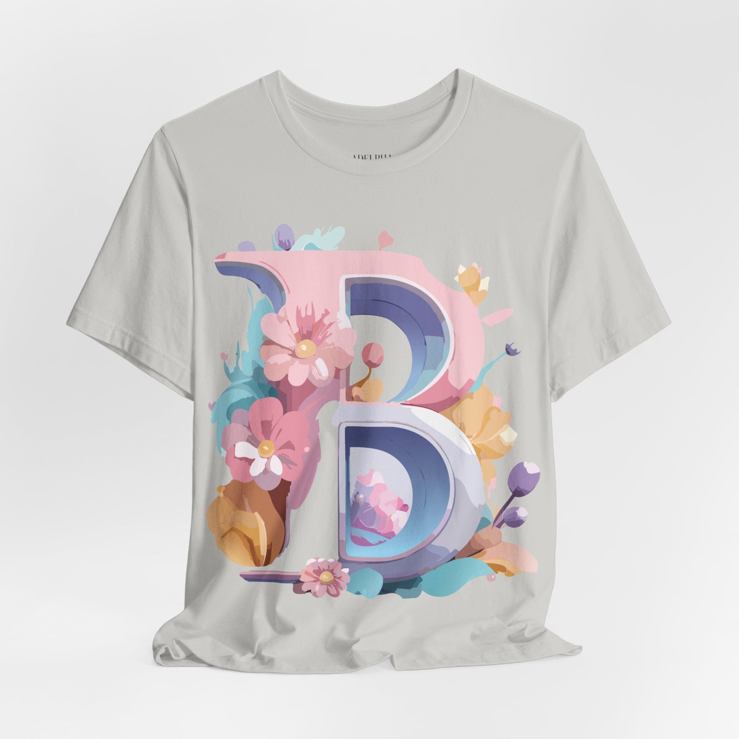 Natural Cotton Tee Shirt - Letters Collection - B Printify