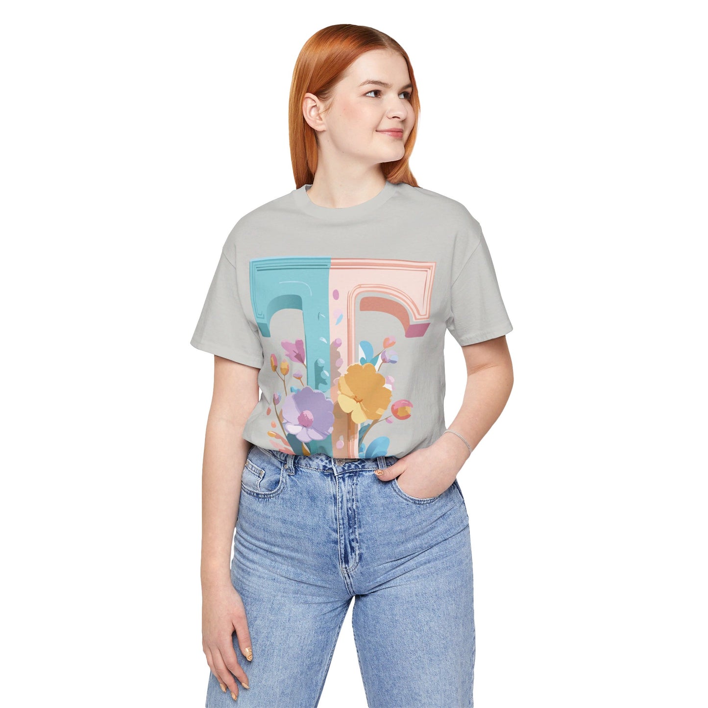 Natural Cotton Tee Shirt - Letters Collection - T Printify